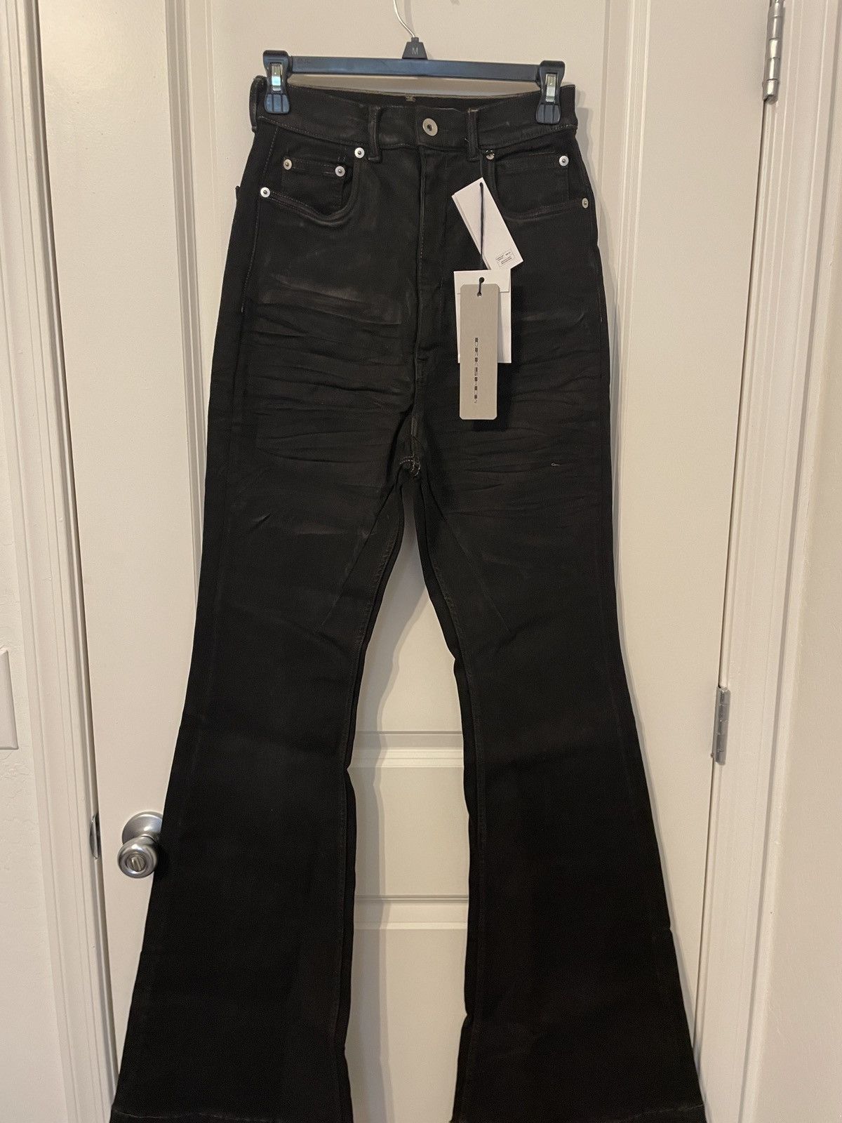 Rick owens Bolan似 waxed jeans Rick Owens Waxed Bolan Boot Cut Jeans – Acroera