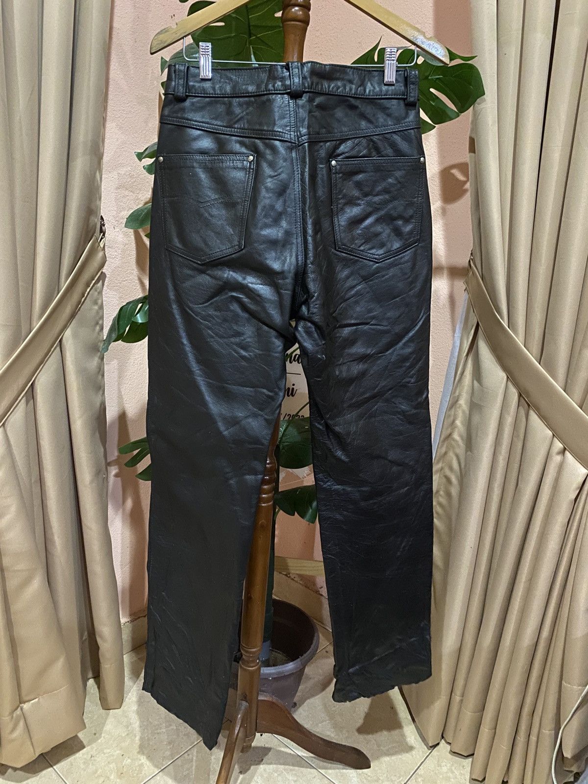 Schott Vintage Schott NYC Black Leather Pants Biker Rocker Style Size US 30 / EU 46 - 5 Thumbnail
