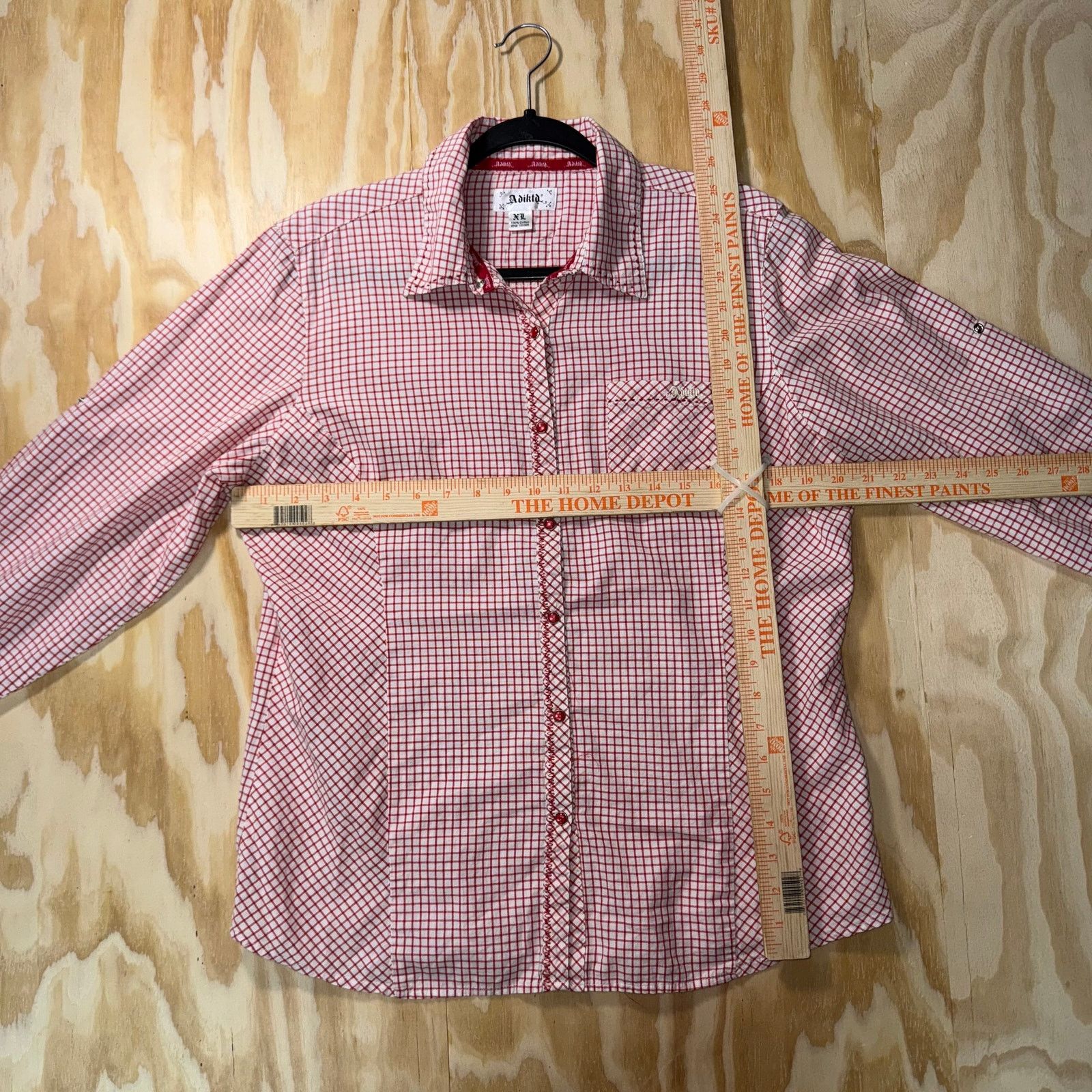 Vintage Vintage Y2K ADIKTD plaid flannel 00s embroider flower TShirt Size US XL / EU 56 / 4 - 4 Thumbnail