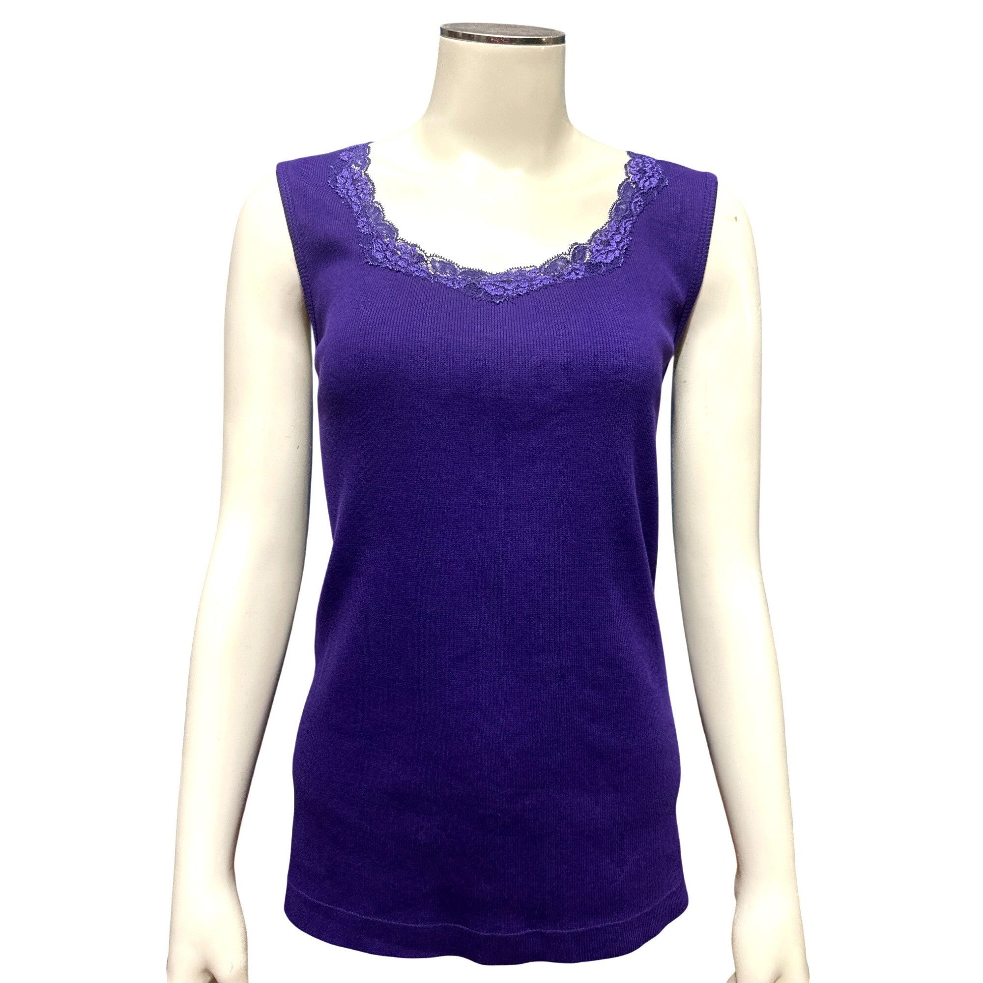 Chicos Chicos Scoop Neck Microfiber Lace Contemporary Tank Top Tee Size XL / US 12-14 / IT 48-50 - 1 Thumbnail