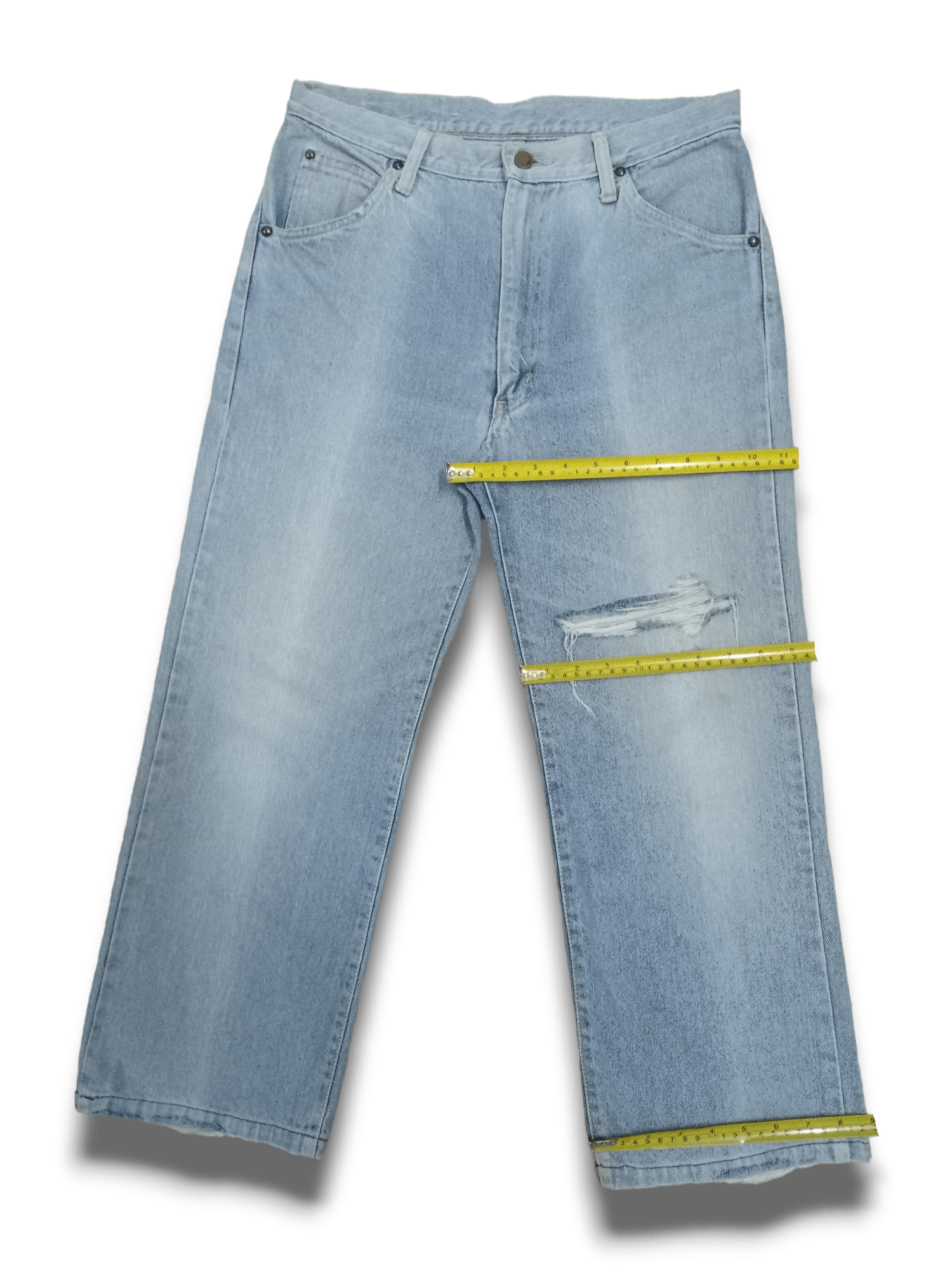 Edwin × Japanese Brand Vintage Edwin Light Wash Ripped Style Baggy Jeans 31x24 Size US 31 - 12 Thumbnail