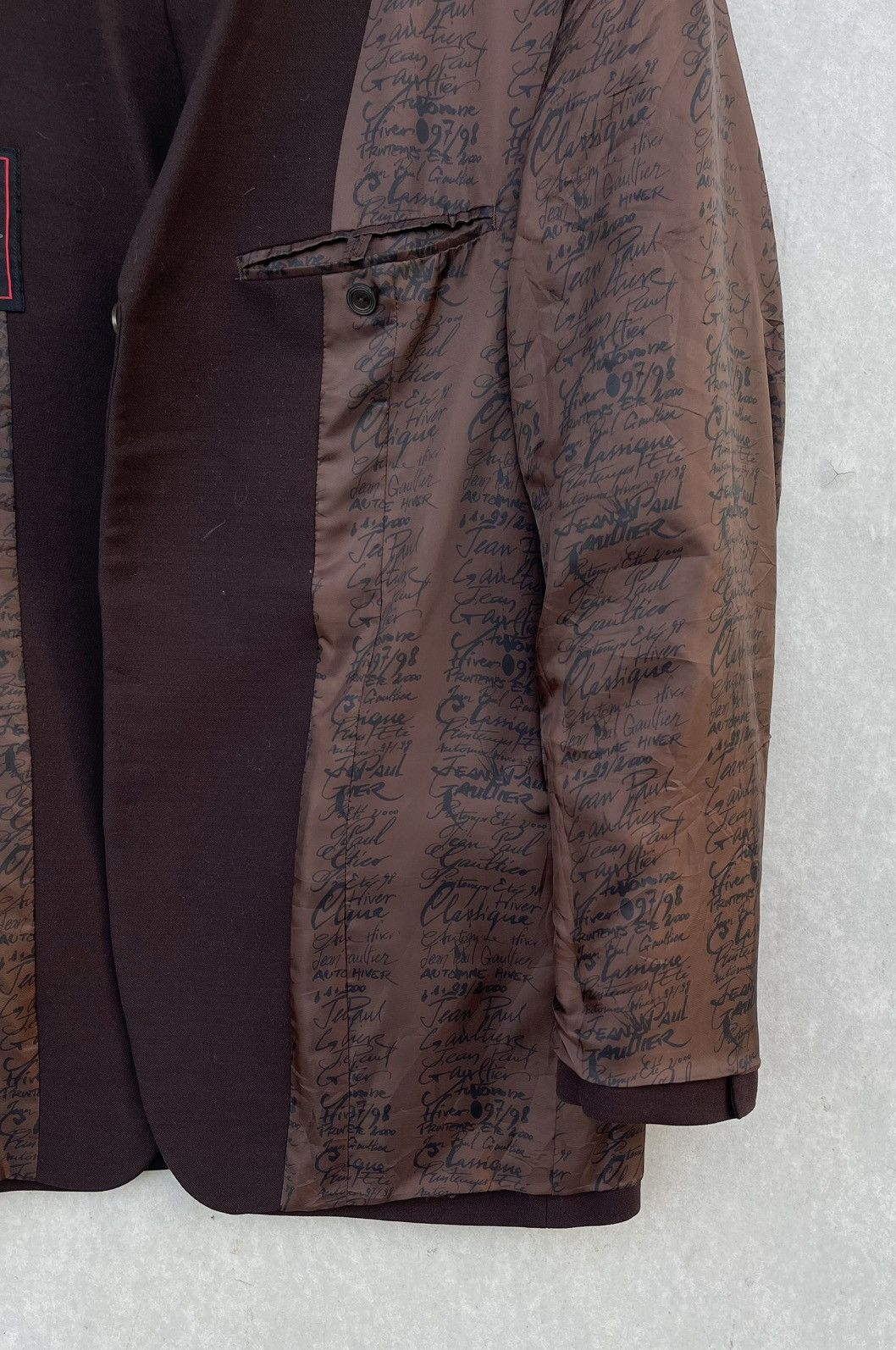Jean Paul Gaultier 🔥A/W 1997 Jean Paul Gaultier Wool-blend Script Print Jacket Size US M / EU 48-50 / 2 - 13 Thumbnail