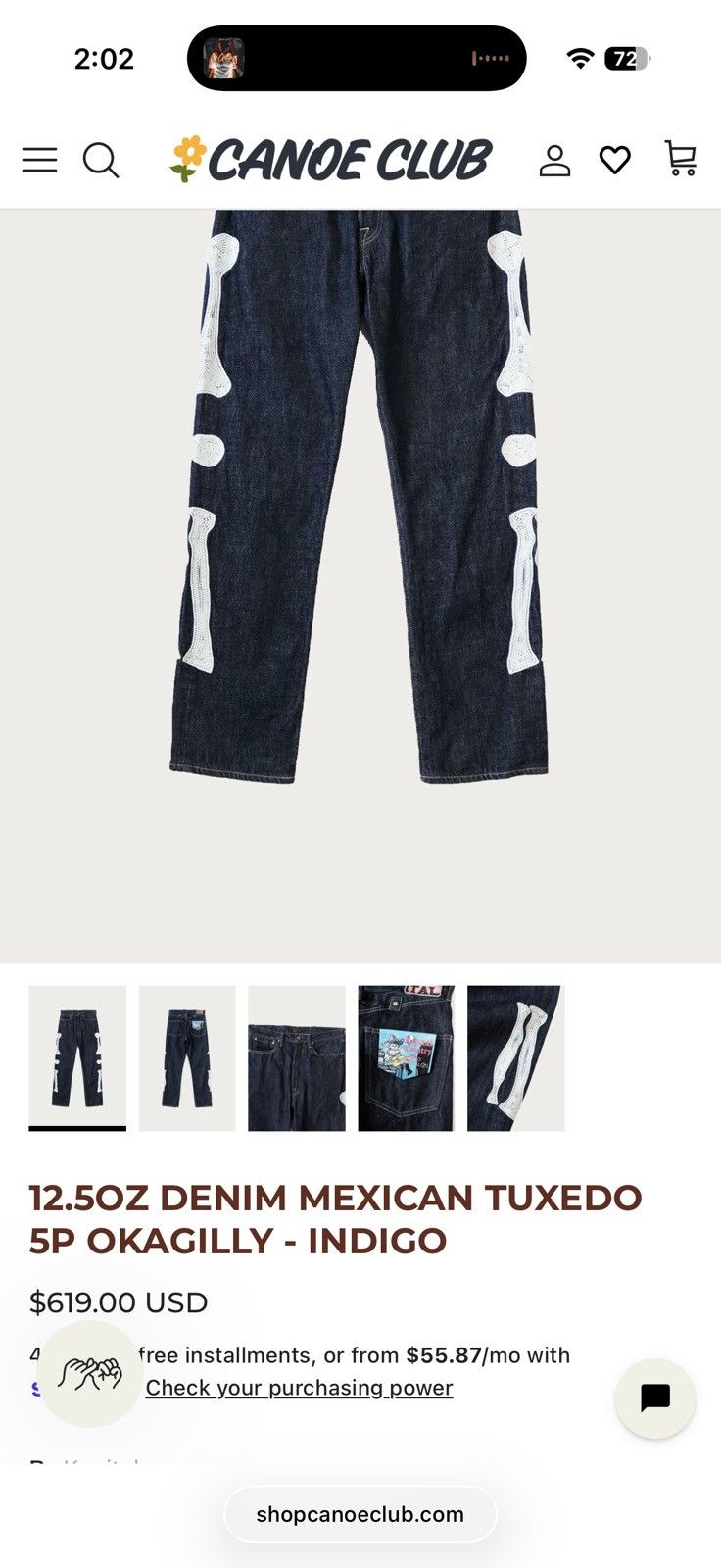 Kapital Kapital Okagilly 12.5 Oz Denim “skeleton” jeans Size US 34 / EU 50 - 5 Thumbnail