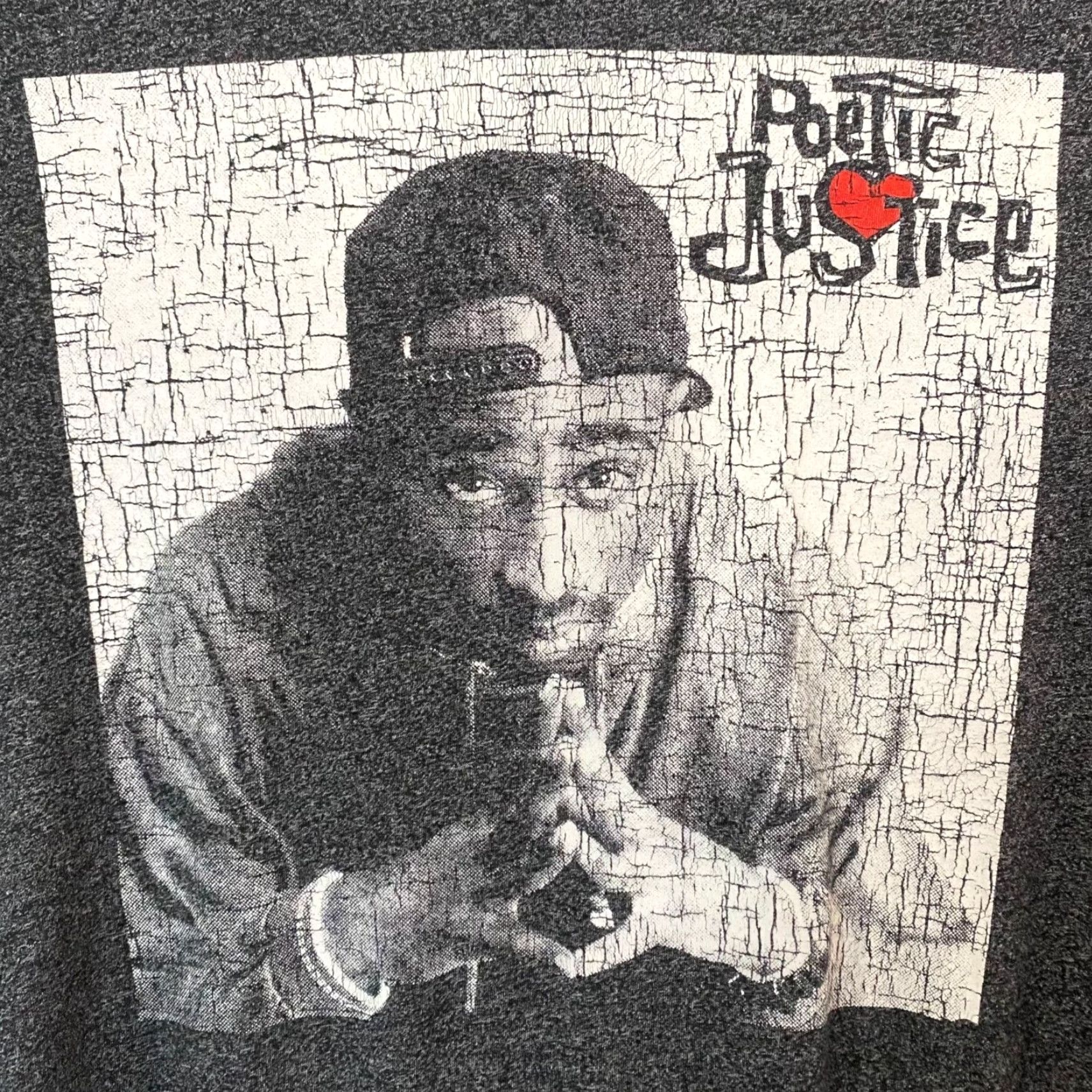 Vintage Hybrid Apparel Tupac Shakur Poetic Justice T-Shirt Gray Hip Hop Men M Shirt Size US M / EU 48-50 / 2 - 7 Thumbnail