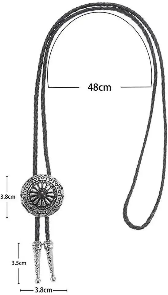 Cowboy Equipment Asaoka x nji Vintage Metal Flower Leather Rope Bolo Tie Size ONE SIZE - 5 Thumbnail