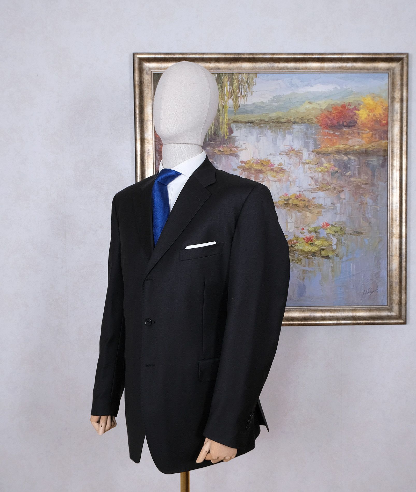 Canali Canali, black wool suit, size 44UK, great condition Size 44L - 3 Thumbnail