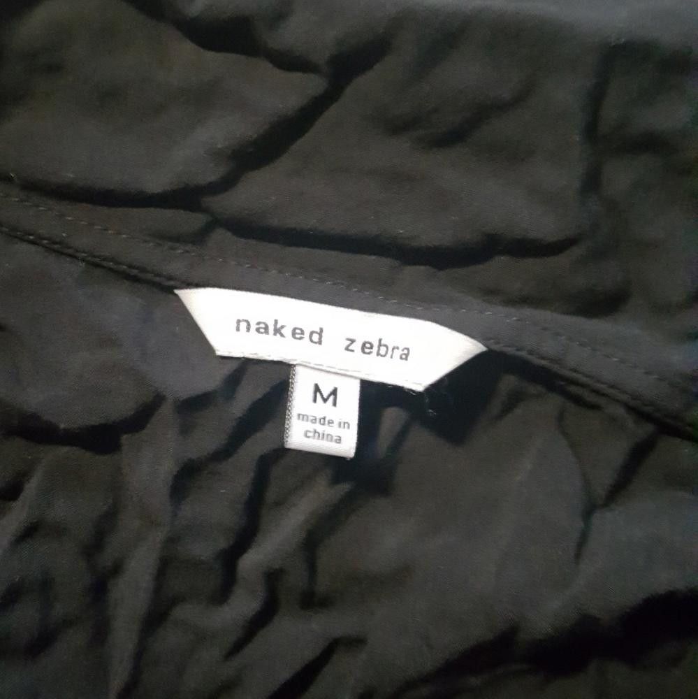 Designer Black High Low Draped Dressy Blouse Size M / US 6-8 / IT 42-44 - 3 Thumbnail