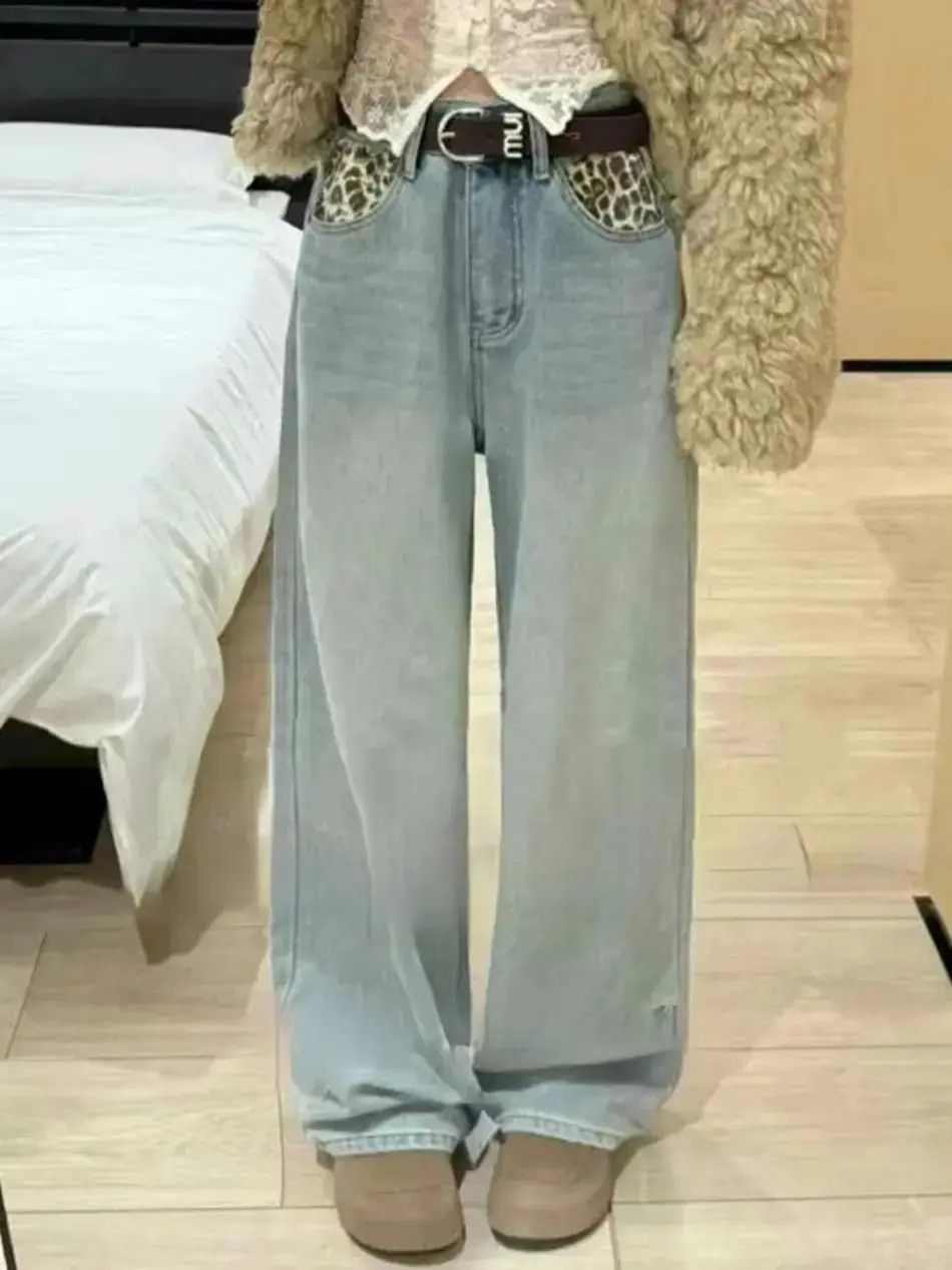 Japanese Brand Leopard pocket patchwork wide leg jeans Size US 32 / EU 48 - 3 Thumbnail
