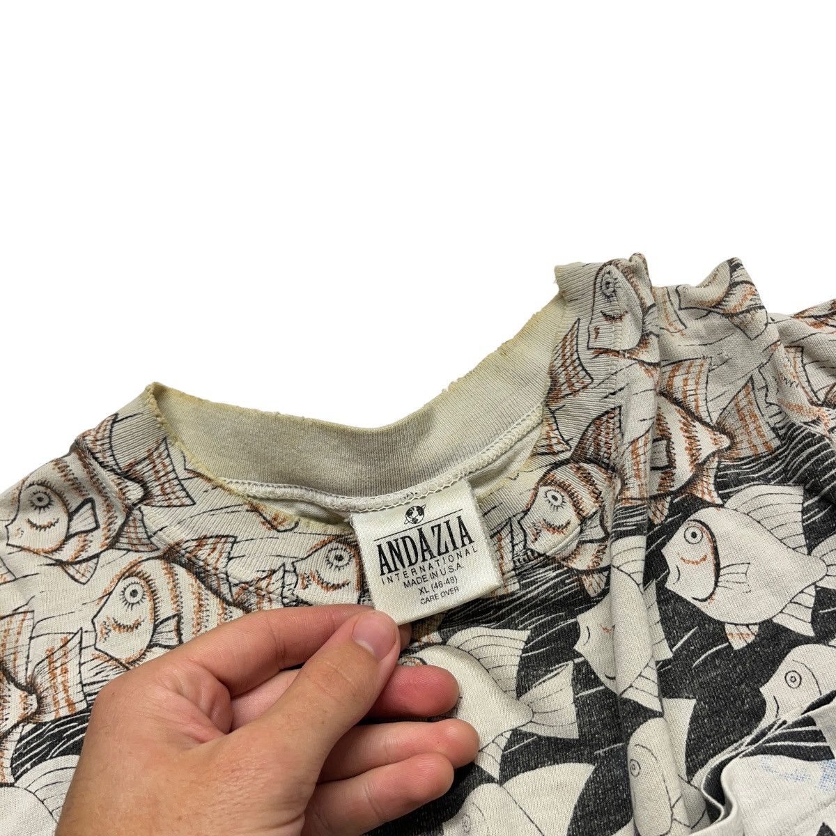 Vintage 90s MC Escher Sky & Water AOP Tee Size US XL / EU 56 / 4 - 3 Thumbnail