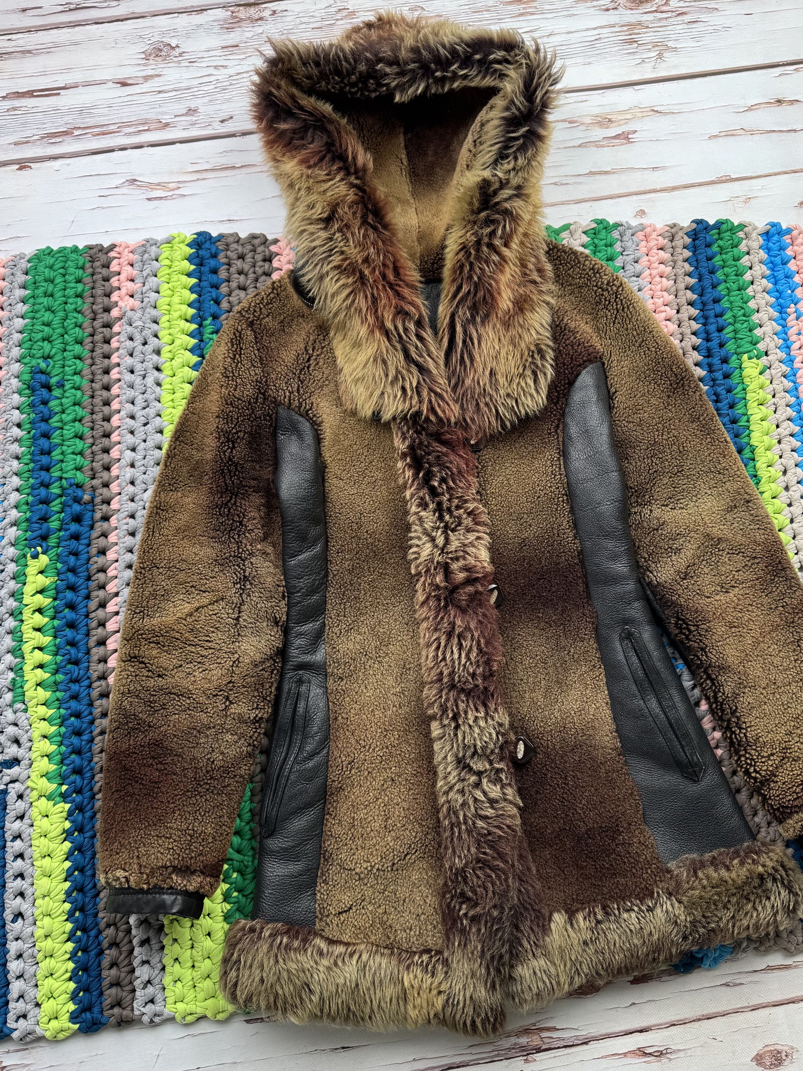 Japanese Brand Vintage Real Sheepskin Hooded Coat (ET1) Size S / US 4 / IT 40 - 2 Thumbnail