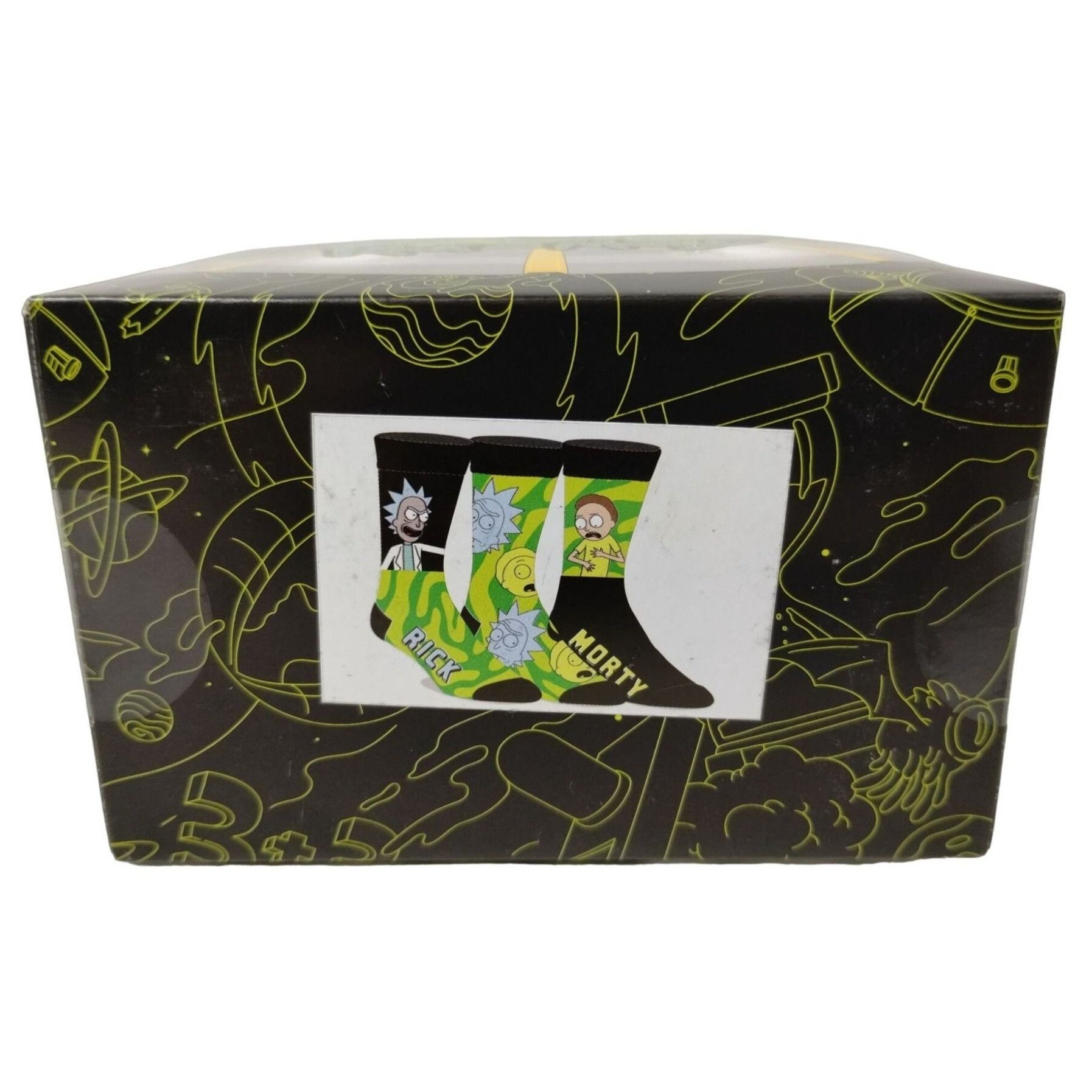 Designer Adult Swim Rick and Morty 3 Pack Mens Crew Socks Size 10-13 Size ONE SIZE - 1 Thumbnail