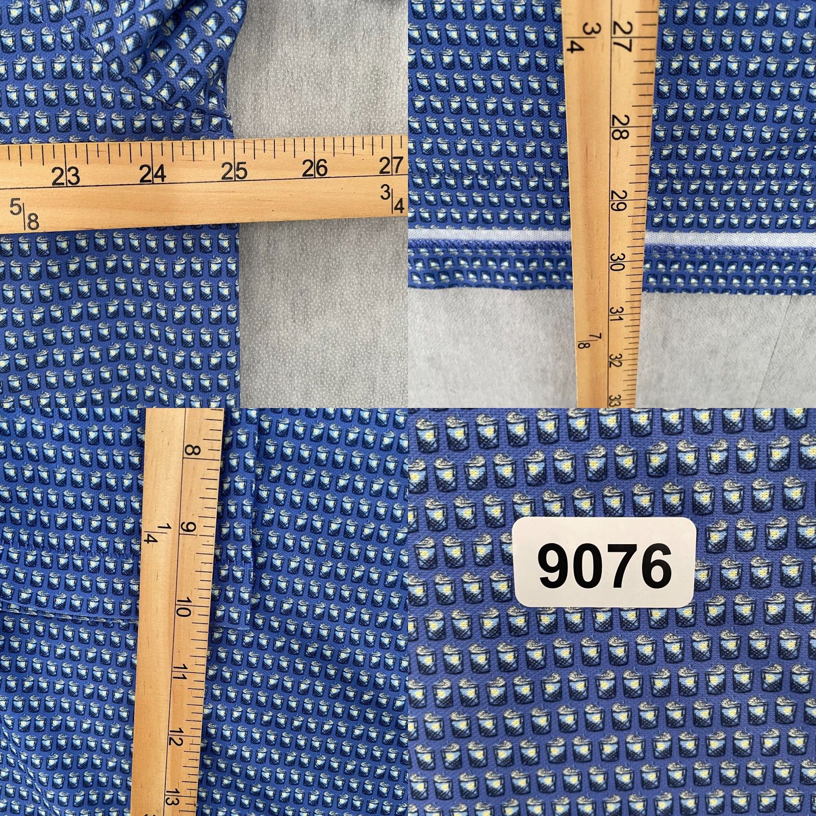 Peter Millar Peter Millar Adult XL Blue Polo All Over Palma Ceia Golf Club Logo Mens Size US XL / EU 56 / 4 - 8 Thumbnail