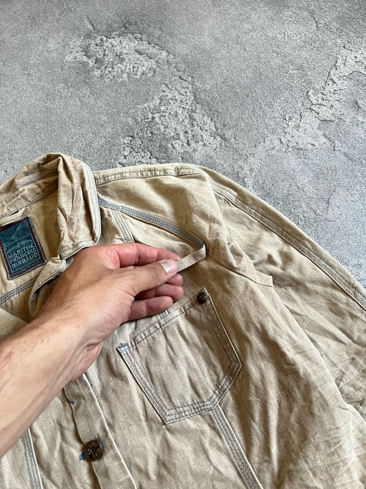 Marithe + Francois Girbaud × Vintage Marithe + Francois Girbaud Button Denim Jacket Blazer IT 46 Size L / US 10 / IT 46 - 7 Thumbnail