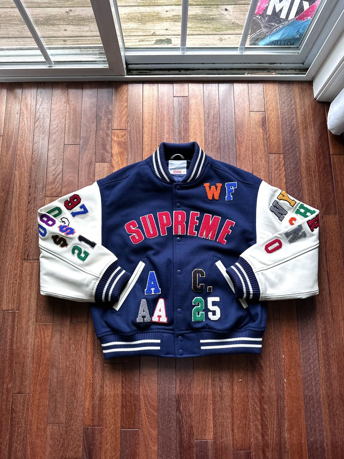 U*s様 Supreme Praises Varsity Jacket \"Nav Supreme Praises Varsity Jacket 