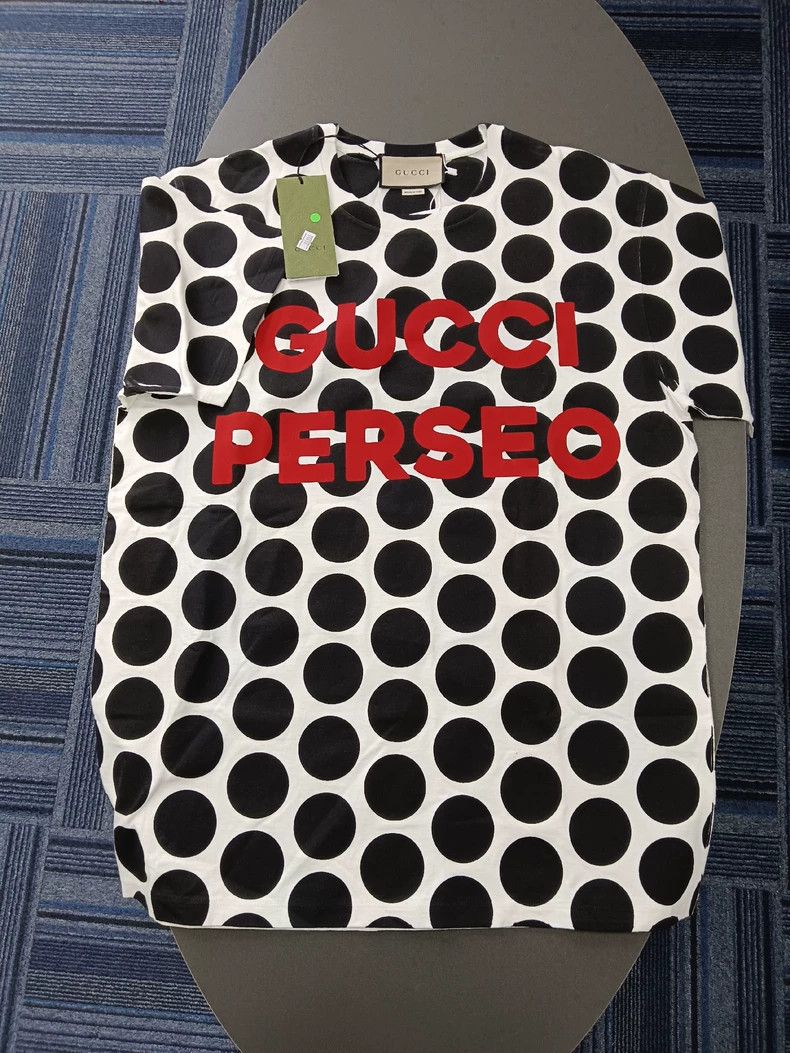 Gucci Gucci Cow spotted letter print short-sleeved T-shirt 2504-N Size US M / EU 48-50 / 2 - 1 Thumbnail