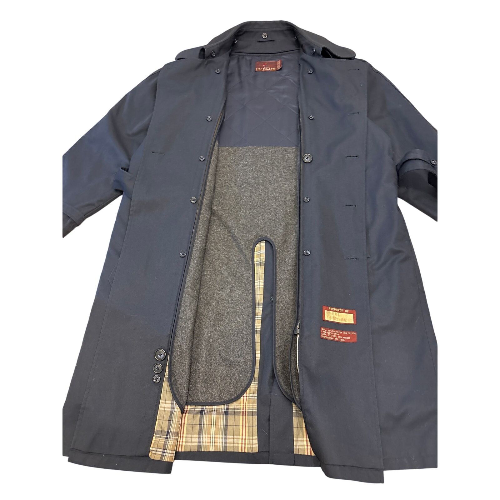 Nordstrom Vintage 80s Nordstrom Double Breasted Trench Coat Navy 46R Size US XL / EU 56 / 4 - 5 Thumbnail