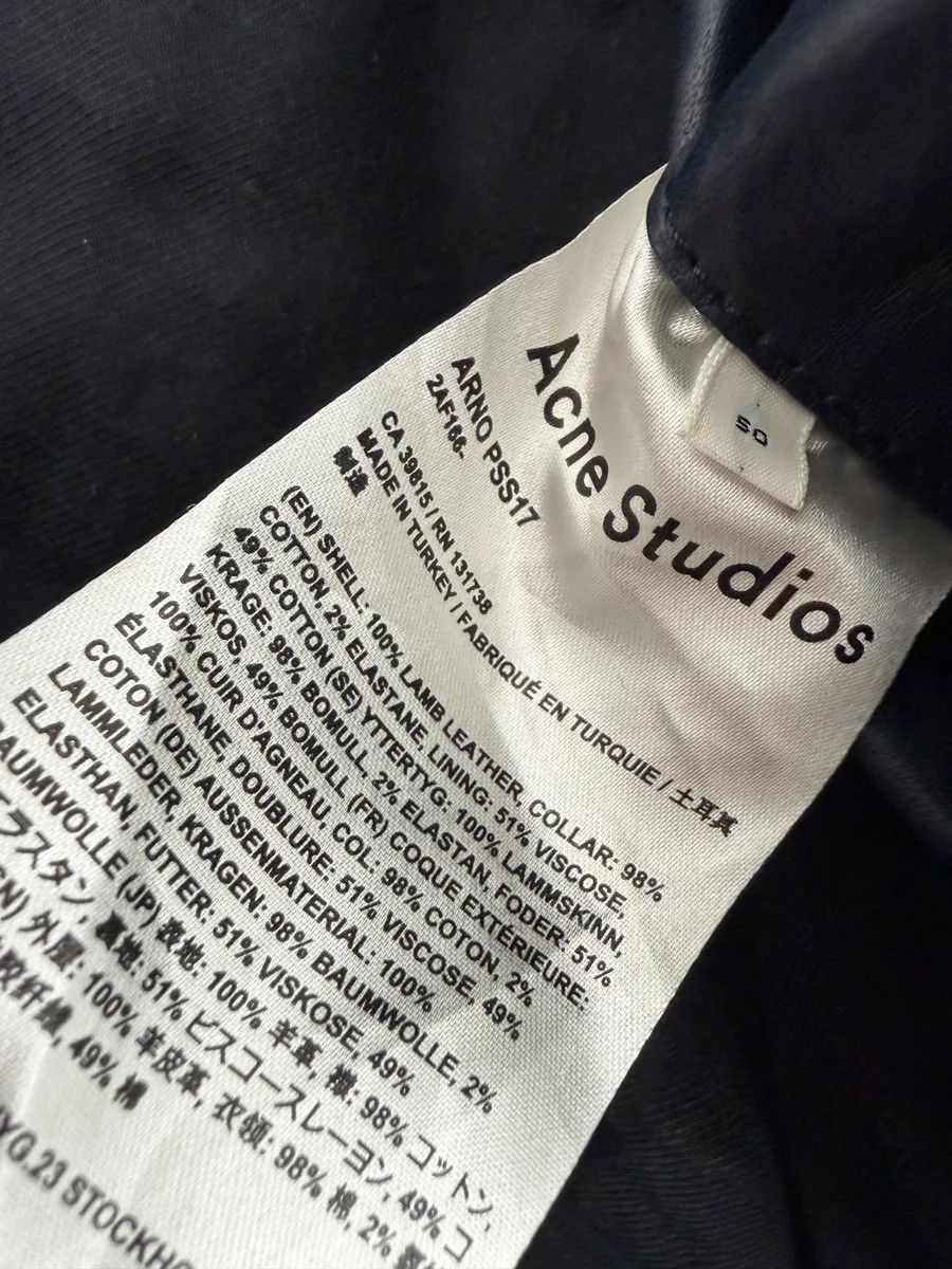 Acne Studios SS2017 Acne Studios Arno Velvet Collar Navy Leather Jacket Size US M / EU 48-50 / 2 - 11 Thumbnail