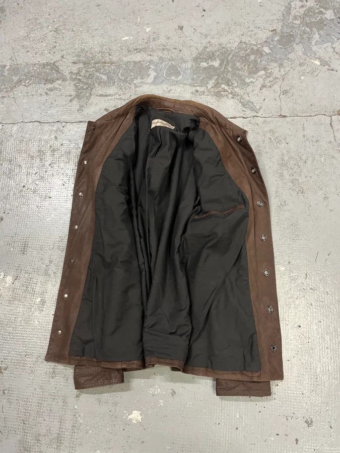 Emporio Armani SS2003 Emporio Armani Brown Leather Buttoned Jacket Size US M / EU 48-50 / 2 - 9 Thumbnail