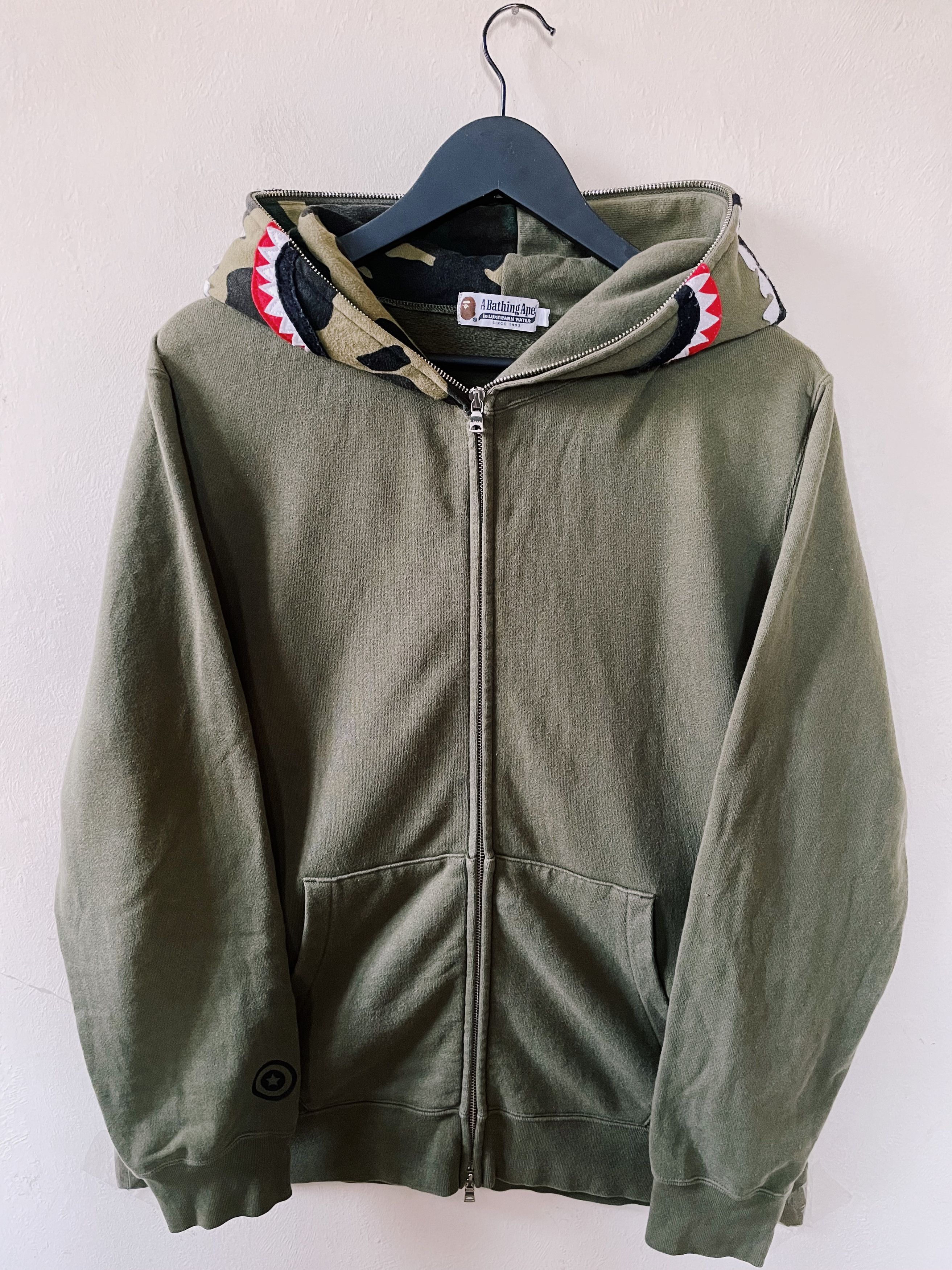Bape × Nigo × Vintage Vintage Y2K A Bathing Ape Bape Land Shark Fullzip Hoodie Size US XL / EU 56 / 4 - 1 Thumbnail