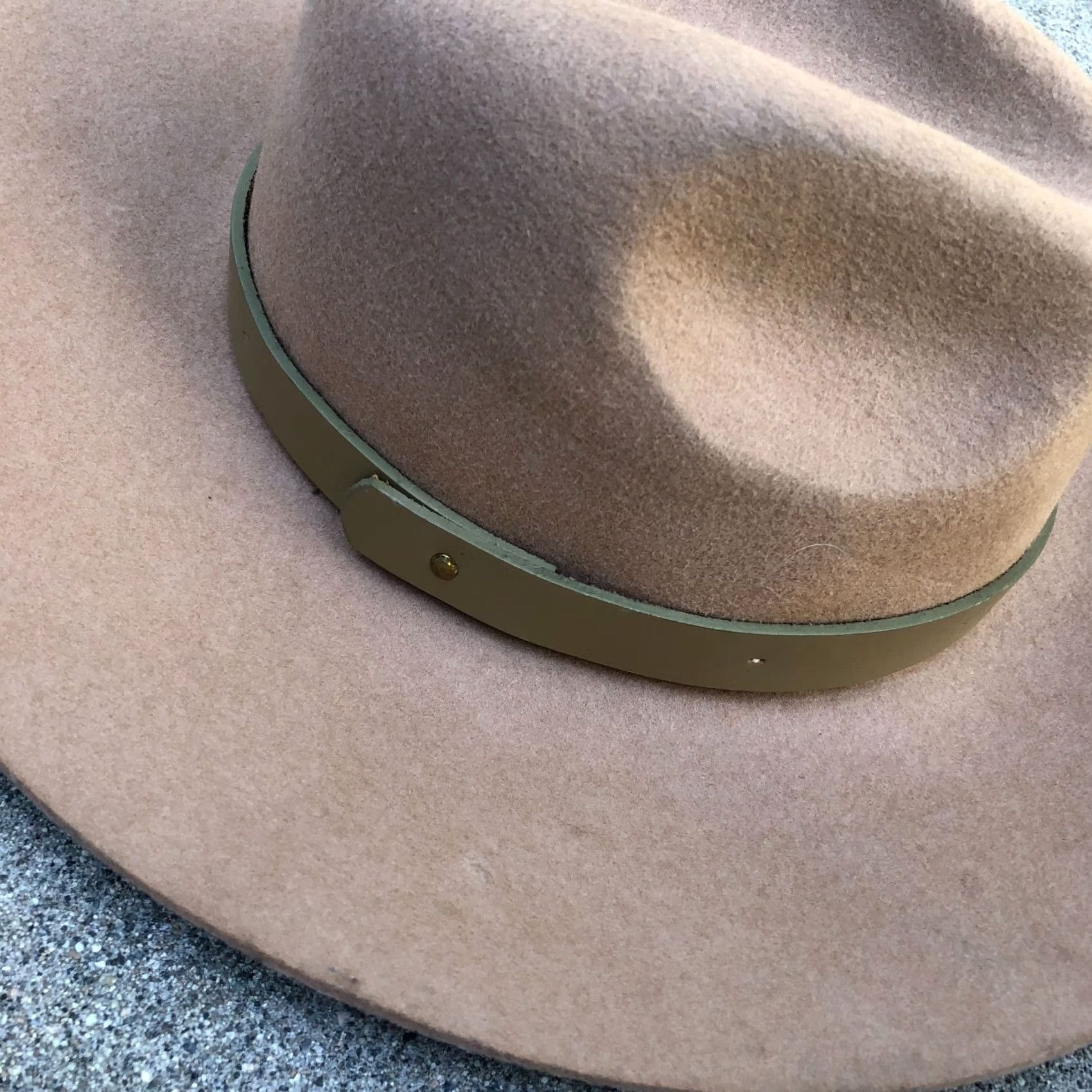Vintage PHENIX Fedora Hat Adult One Size Wool Leather Trim Beige Cap Wide Brim Mens Size ONE SIZE - 2 Thumbnail