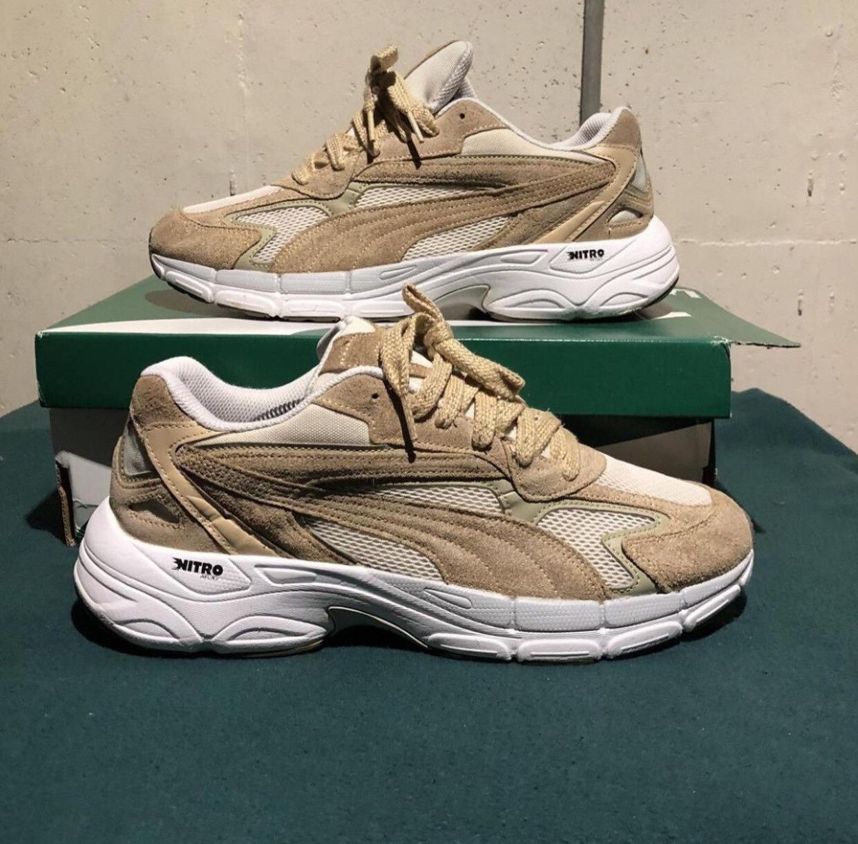 PUMA★TEVERIS NITRO★兼用★LIGHT SAND-PRISTINE Puma Men's Teveris Nitro Casual Sneakers from Finish Line