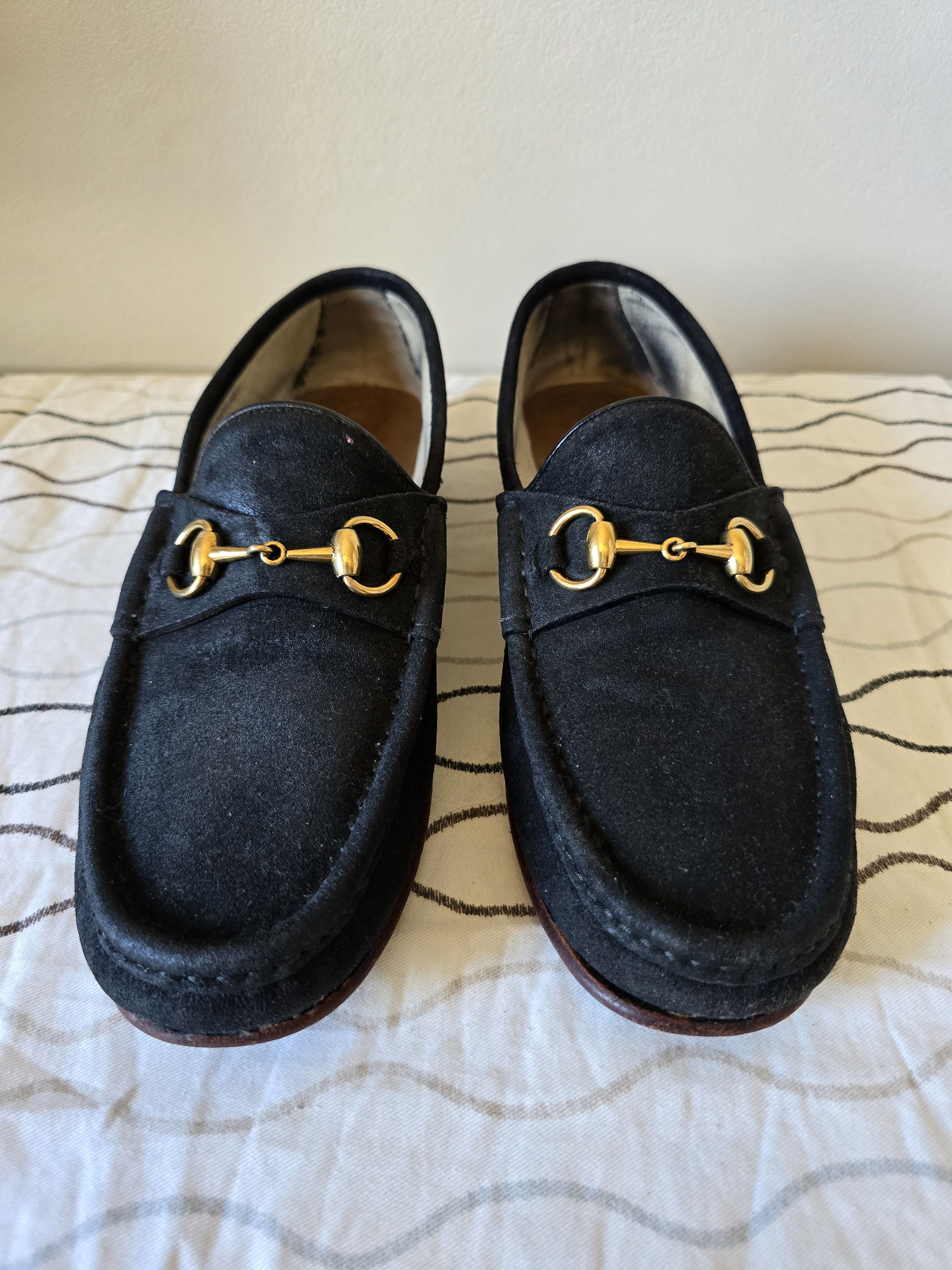 Gucci Gucci loafers suede gold horsebit Size US 10 / EU 43 - 1 Thumbnail