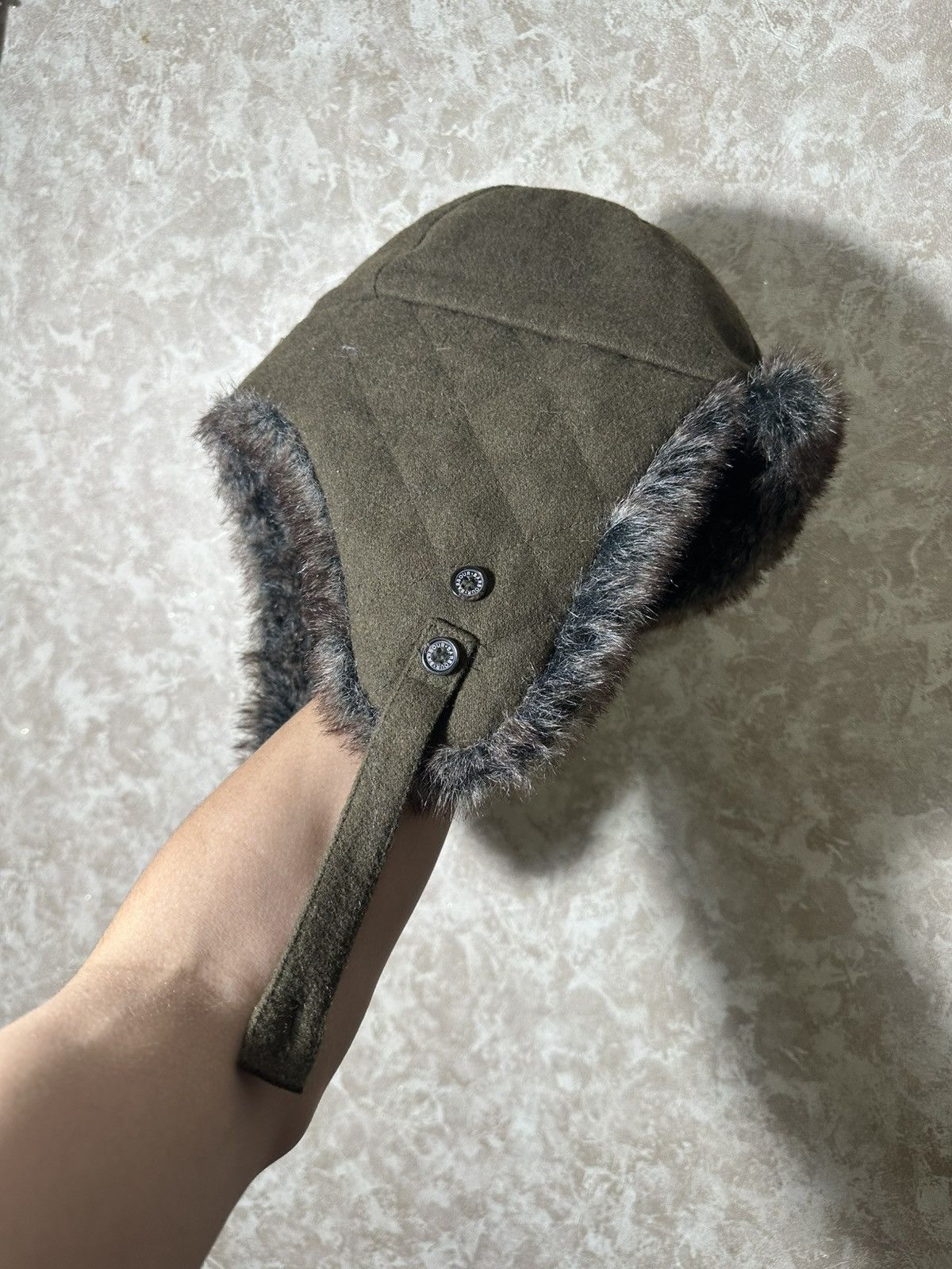 Barbour × Hysteric Glamour Y2K Vintage fuzzy mohair Japanese ushanka hat avant garde Size ONE SIZE - 2 Thumbnail
