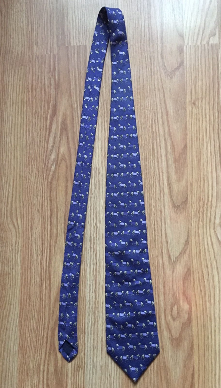 Brooks Brothers × Designer Brooks Brothers Designer Horses Print Blue Silk Mens Tie Size ONE SIZE - 7 Thumbnail