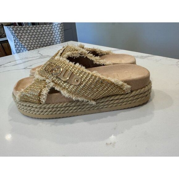 Mou Mou NEW Criss Cross Rope Sandal in Raffia Size 38 Size US 8 / IT 38 - 3 Thumbnail