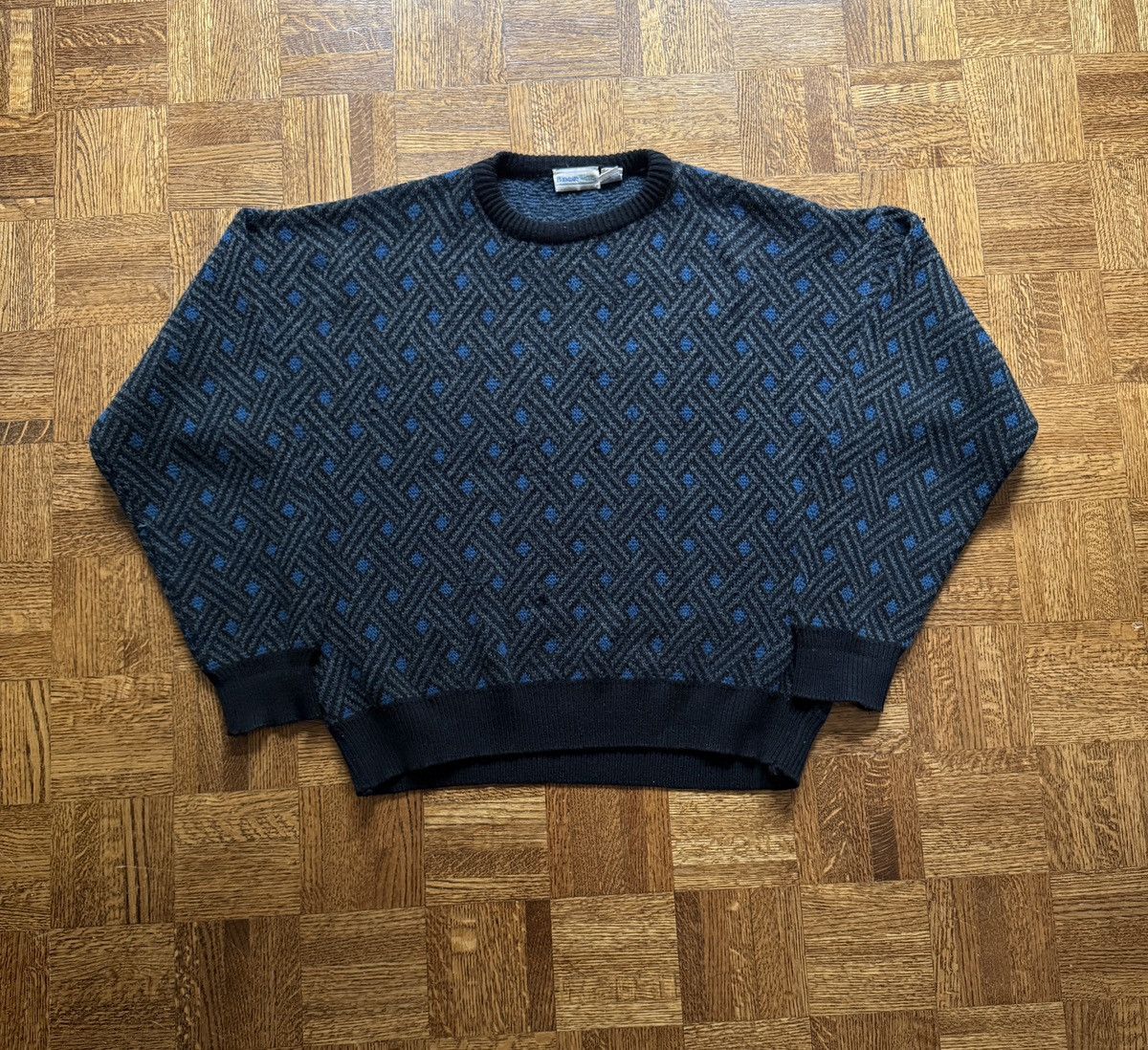 Vintage Vintage Geometric Patterned Knit Sweater Size US XL / EU 56 / 4 - 1 Thumbnail