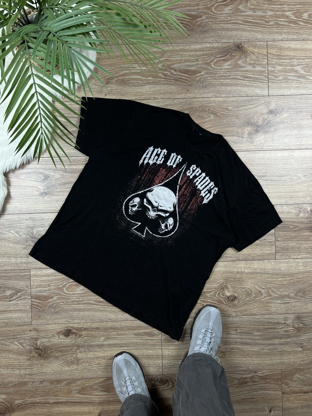image of Band Tees x Rock T Shirt 1980 Motörhead Vintage Ace Of Spades Merch Tee T-Shirt in Black (Size Medi