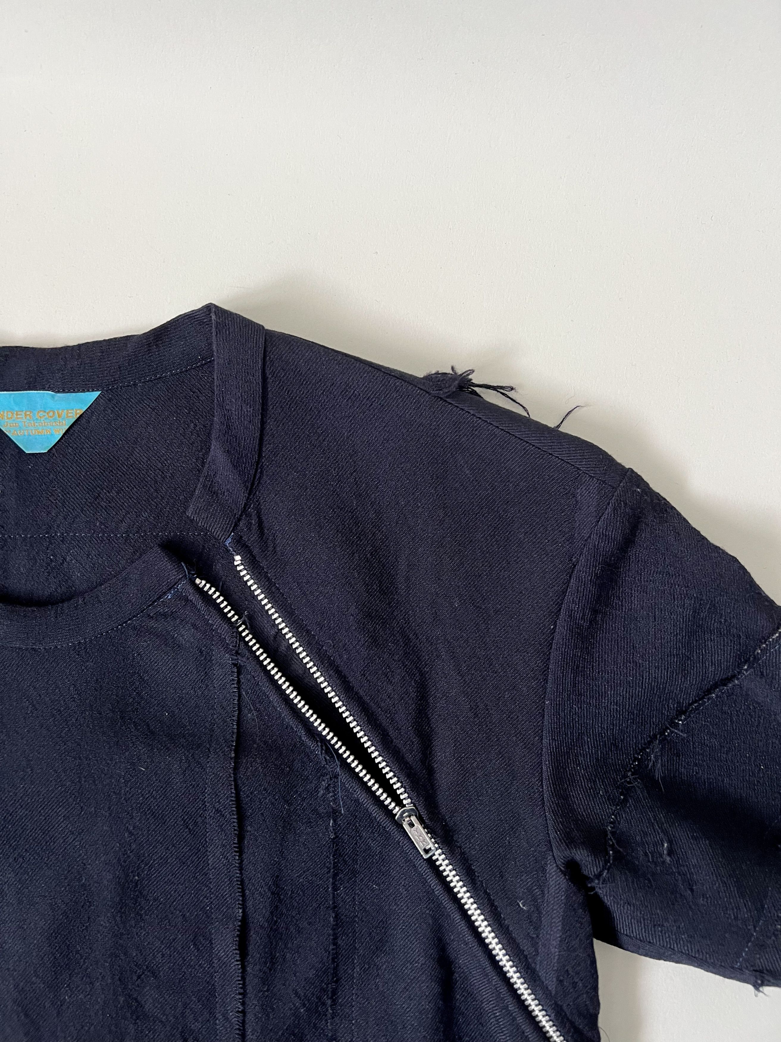 Undercover AW1997 ‘LEAF’ Navy Runway Wool Patchwork Top Size M / US 6-8 / IT 42-44 - 4 Thumbnail