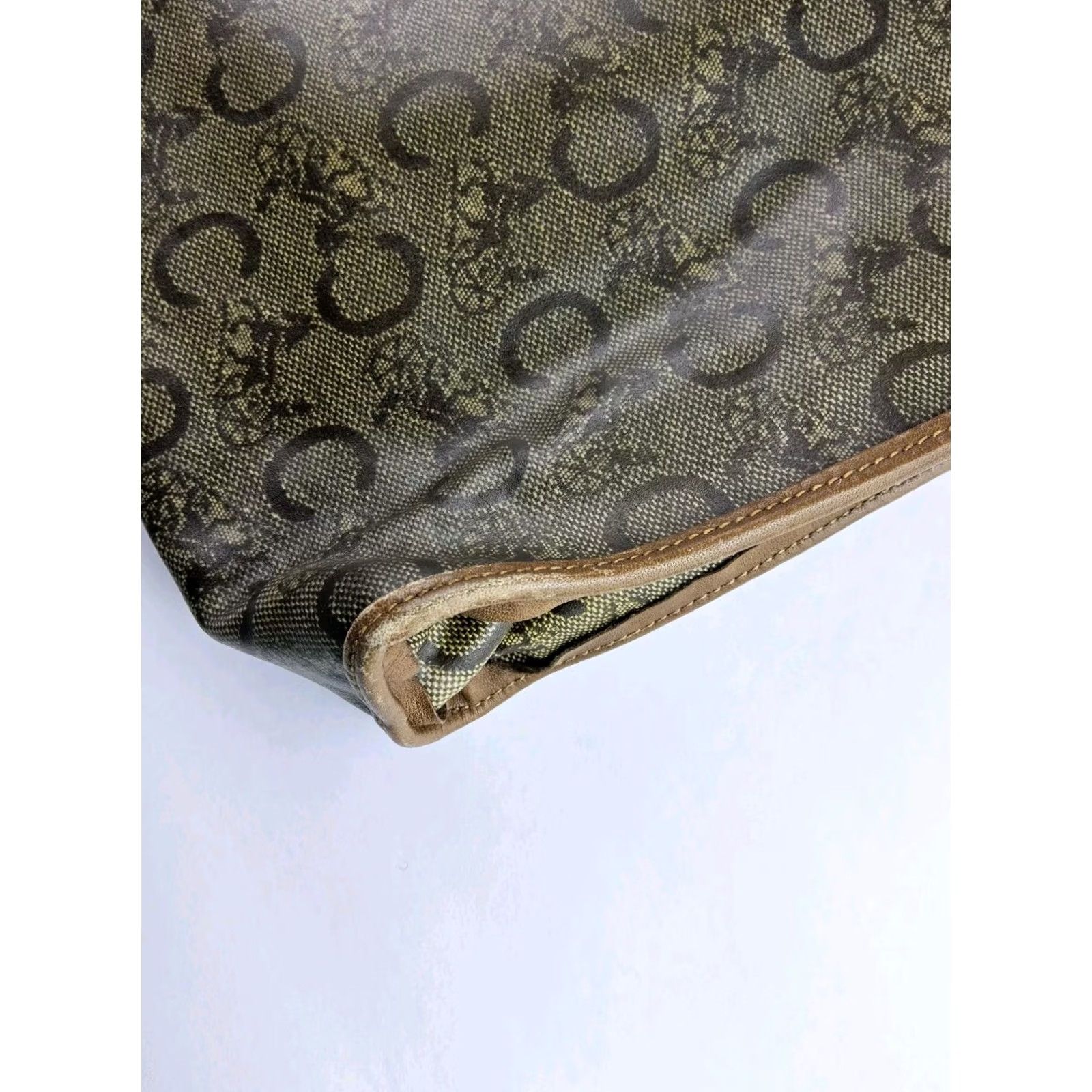 Celine VINTAGE CELINE Diffusion Signature Pouch Clutch Purse Bag Womens Brown Paris PVC Size ONE SIZE - 5 Thumbnail