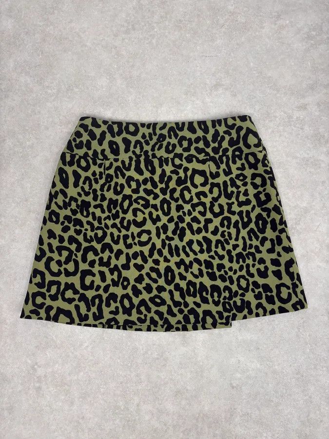 Prada SS2012 Prada Green & Black Leopard Skirt Size 28" / US 6 / IT 42 - 7 Thumbnail