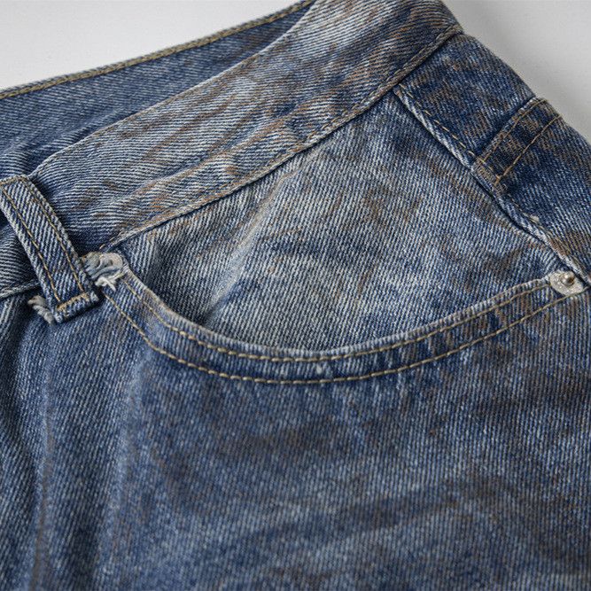 Vintage American distressed men's ripped casual washed street jeans Size US 32 / EU 48 - 3 Thumbnail