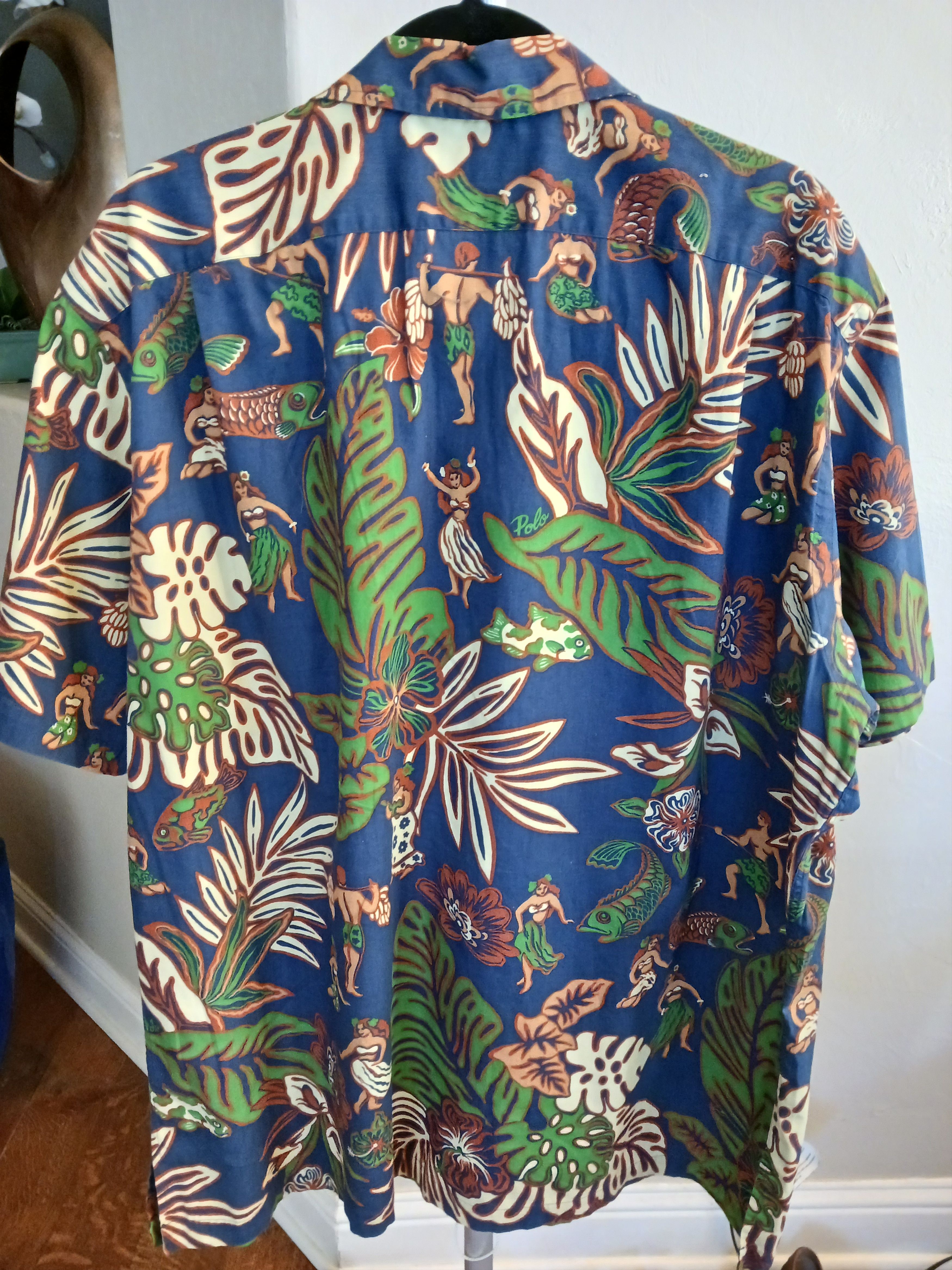 Polo Ralph Lauren Clayton 100% Cotton Hawaiian Theme Shirt Size US XL / EU 56 / 4 - 2 Thumbnail