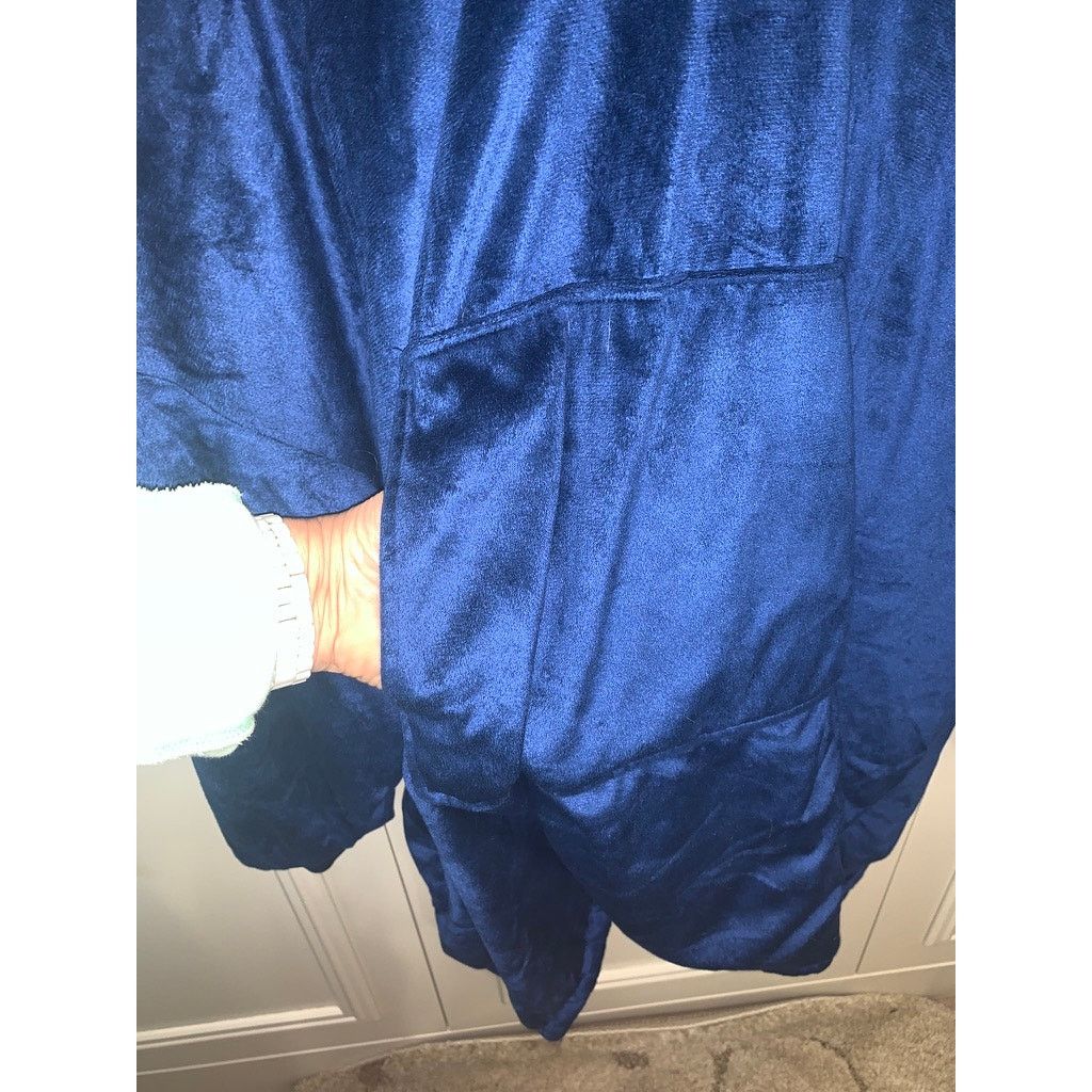 The Unbranded Brand Oversized Wearable Blanket Hoodie Sweatshirt Blue Unisex Size ONE SIZE - 2 Thumbnail