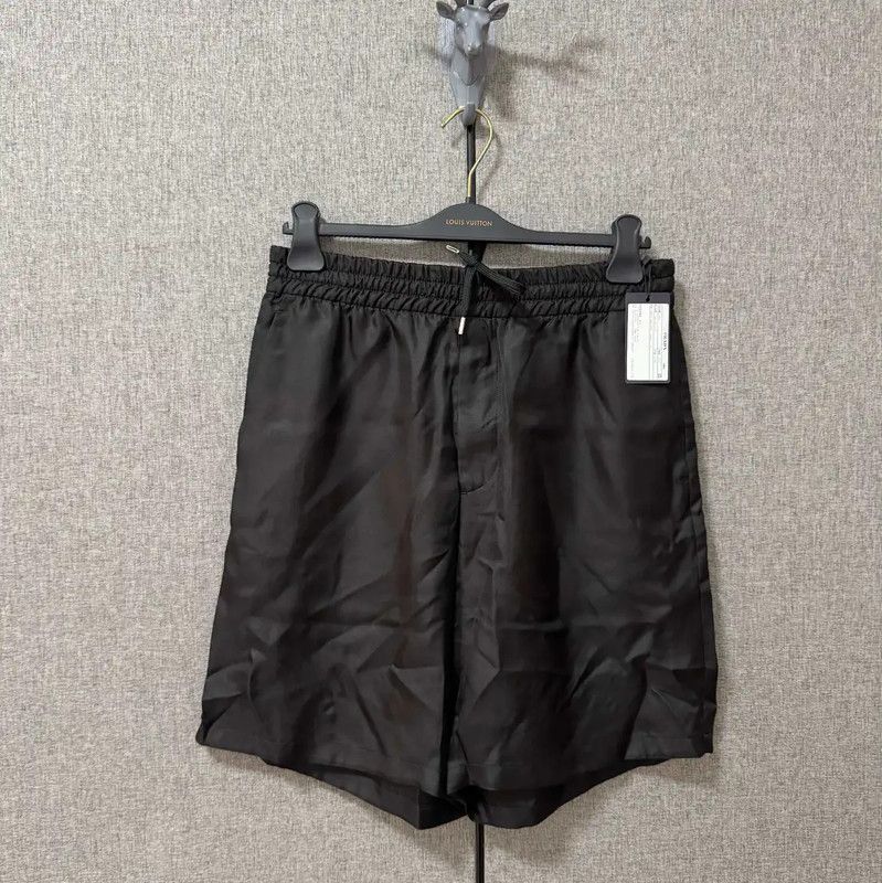 Prada Prada Black Silk Logo Print Men's Shorts Size US 32 / EU 48 - 1 Thumbnail