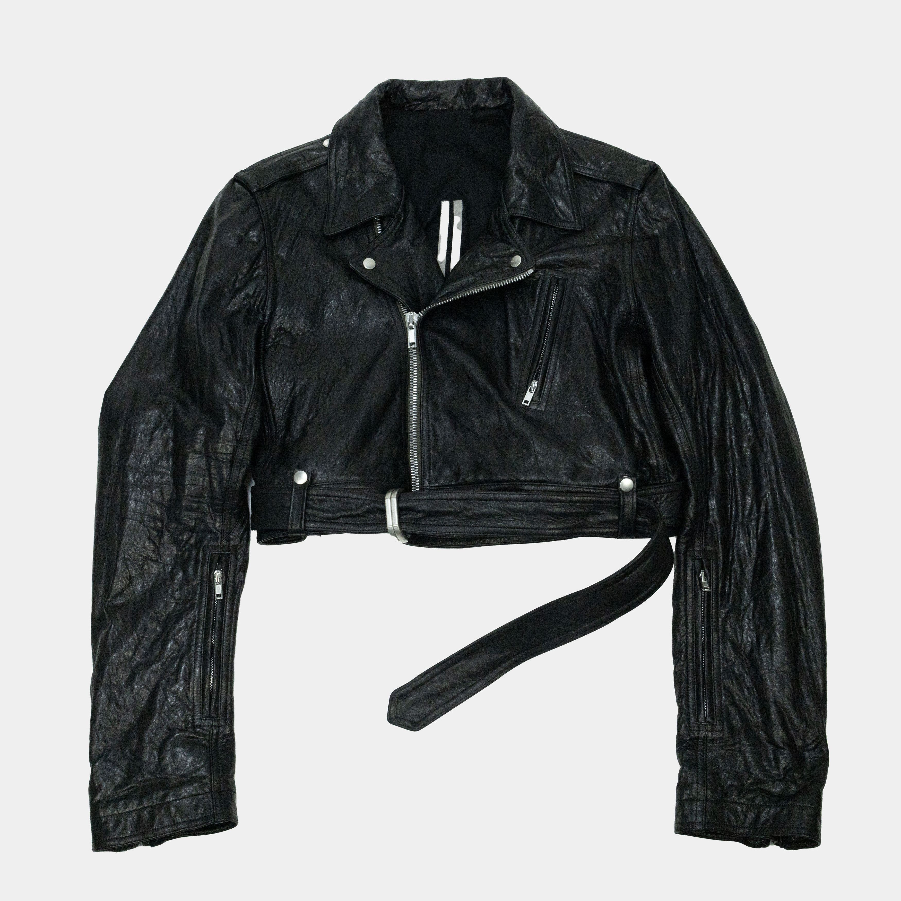 Rick Owens NWT - SS17 Glitter Egon Cropped Leather Jacket | Grailed