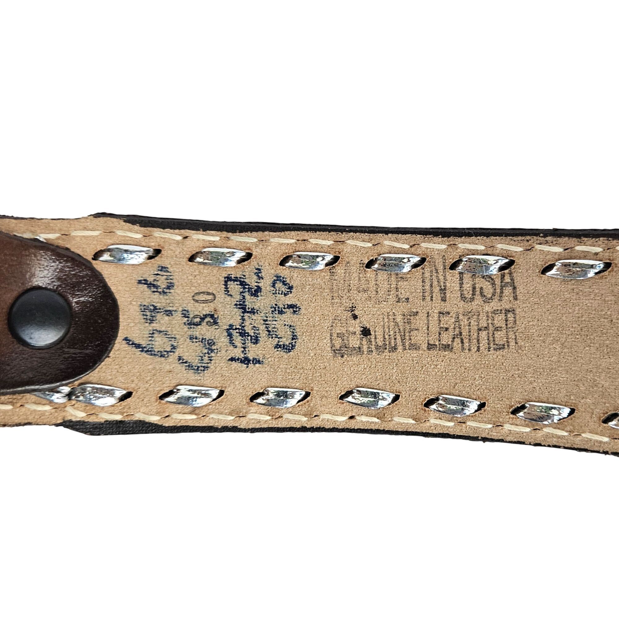 Handmade Vintage Tooled Leather Western Belt Cheryl USA 26 - 29 Waist Size ONE SIZE - 10 Thumbnail