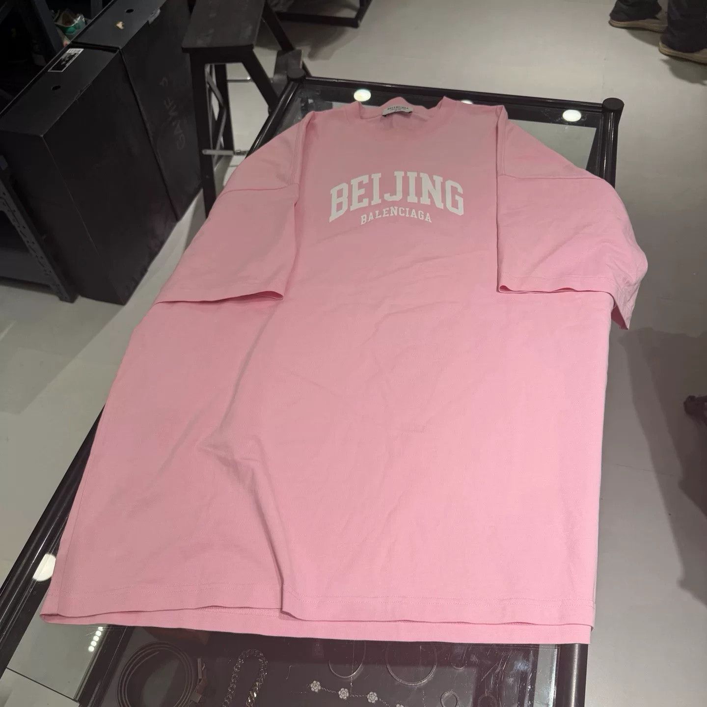 Adidas × Balenciaga Balenciaga adidas pink distressed T-shirt