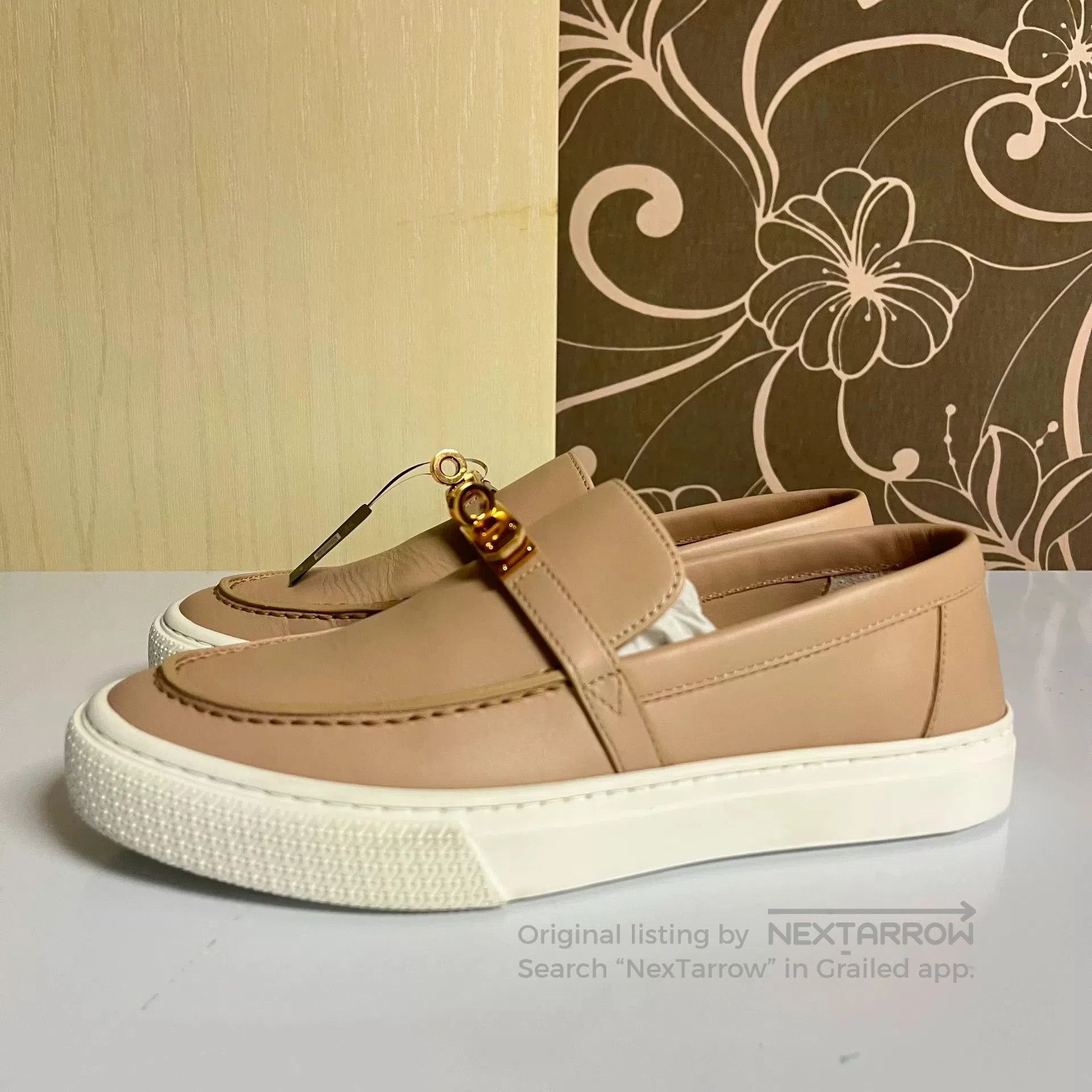 Hermes Hermes Beige Kelly Buckle Sneakers. Size US 6 / IT 36 - 1 Thumbnail