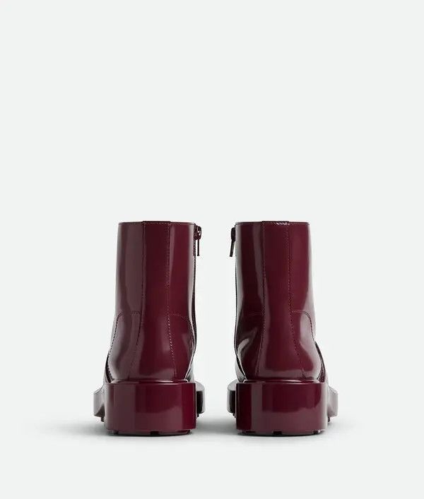 Bottega Veneta o1y0725 Leather Ankle Boots in Burgundy Size US 6 / IT 36 - 3 Thumbnail