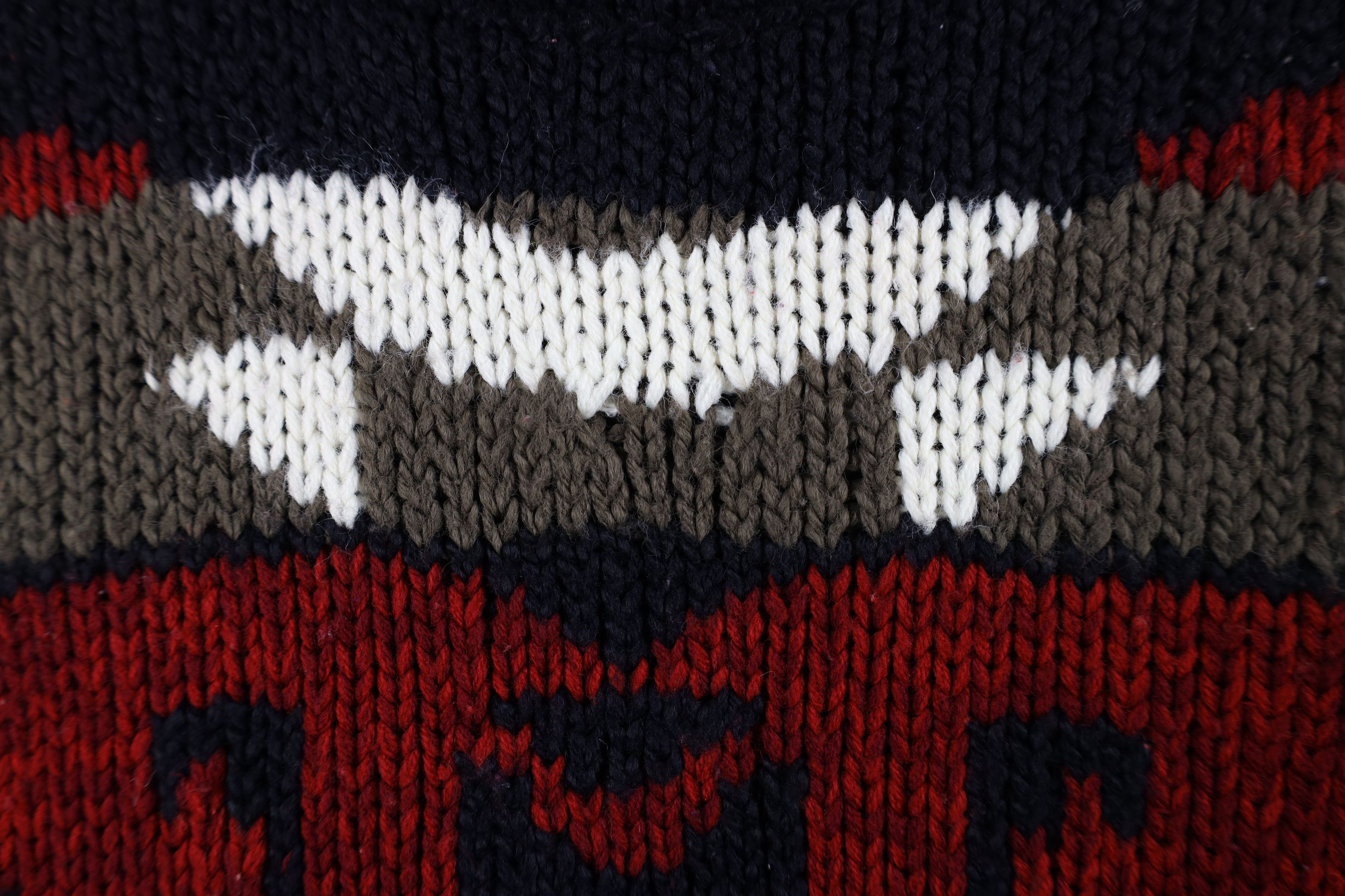 Vintage Vintage 90s Streetwear Geometric Chunky Knit Sweater USA Size L / US 10 / IT 46 - 5 Thumbnail