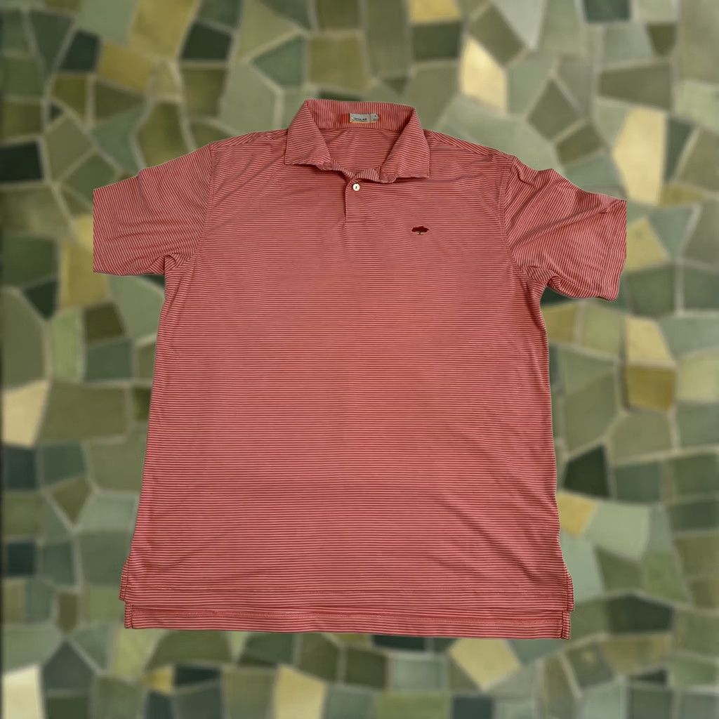 Peter Millar Peter Millar Featherweight Polo Mens Large Pink Striped Performance Golf Rugby Shirt Size US L / EU 52-54 / 3 - 1 Thumbnail