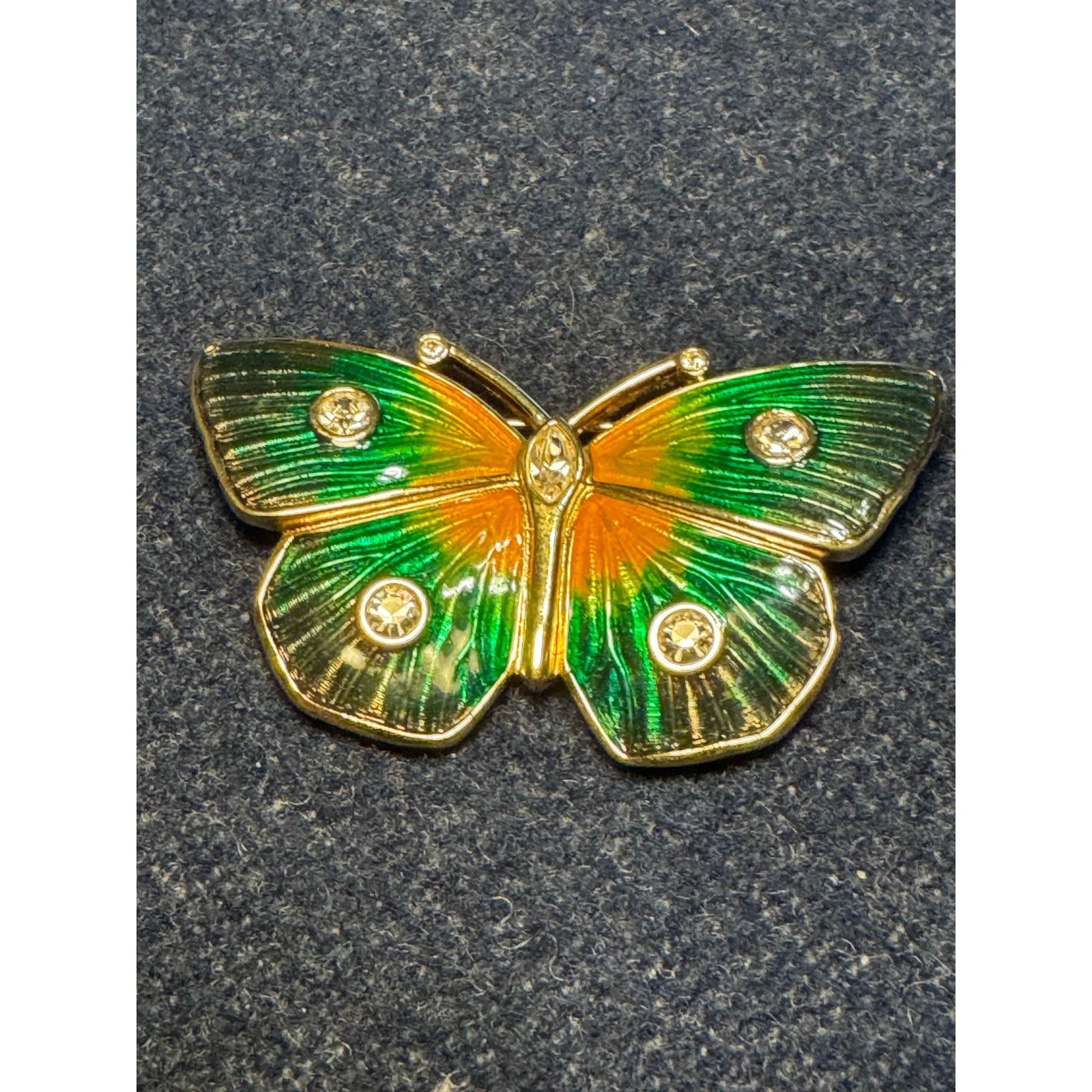 Swarovski Swaroski Green Blue Yellow Enamel Butterfly Brooch Size ONE SIZE - 2 Thumbnail