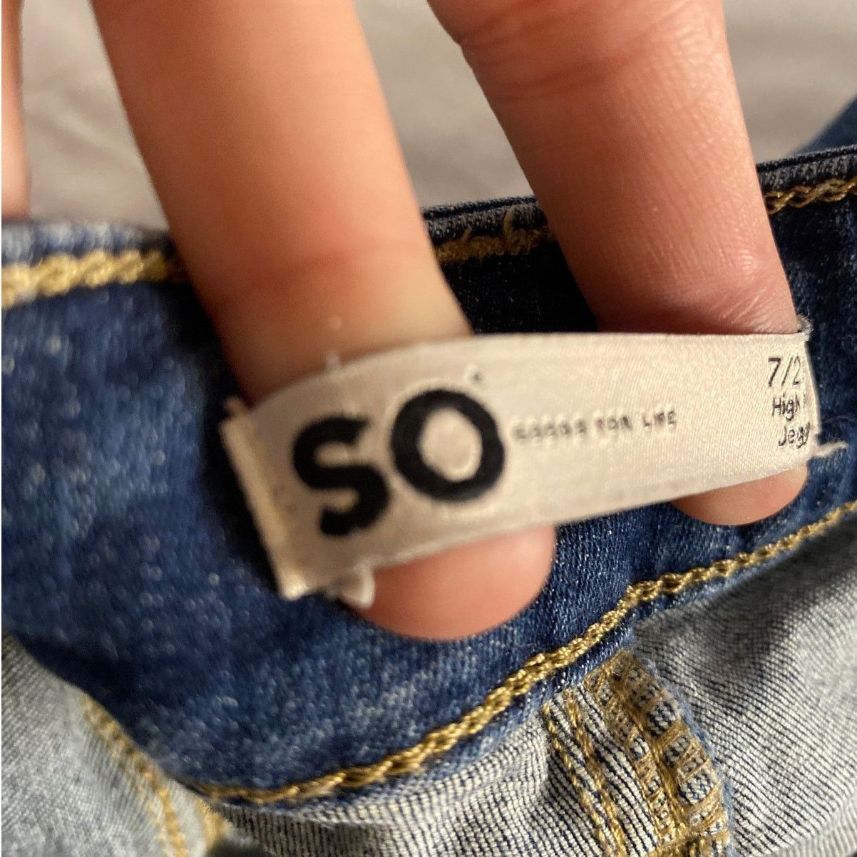 Other Distressed Ripped Skinny Jeans Blue SO High Rise Jegging 28 Size 28" / US 6 / IT 42 - 4 Thumbnail