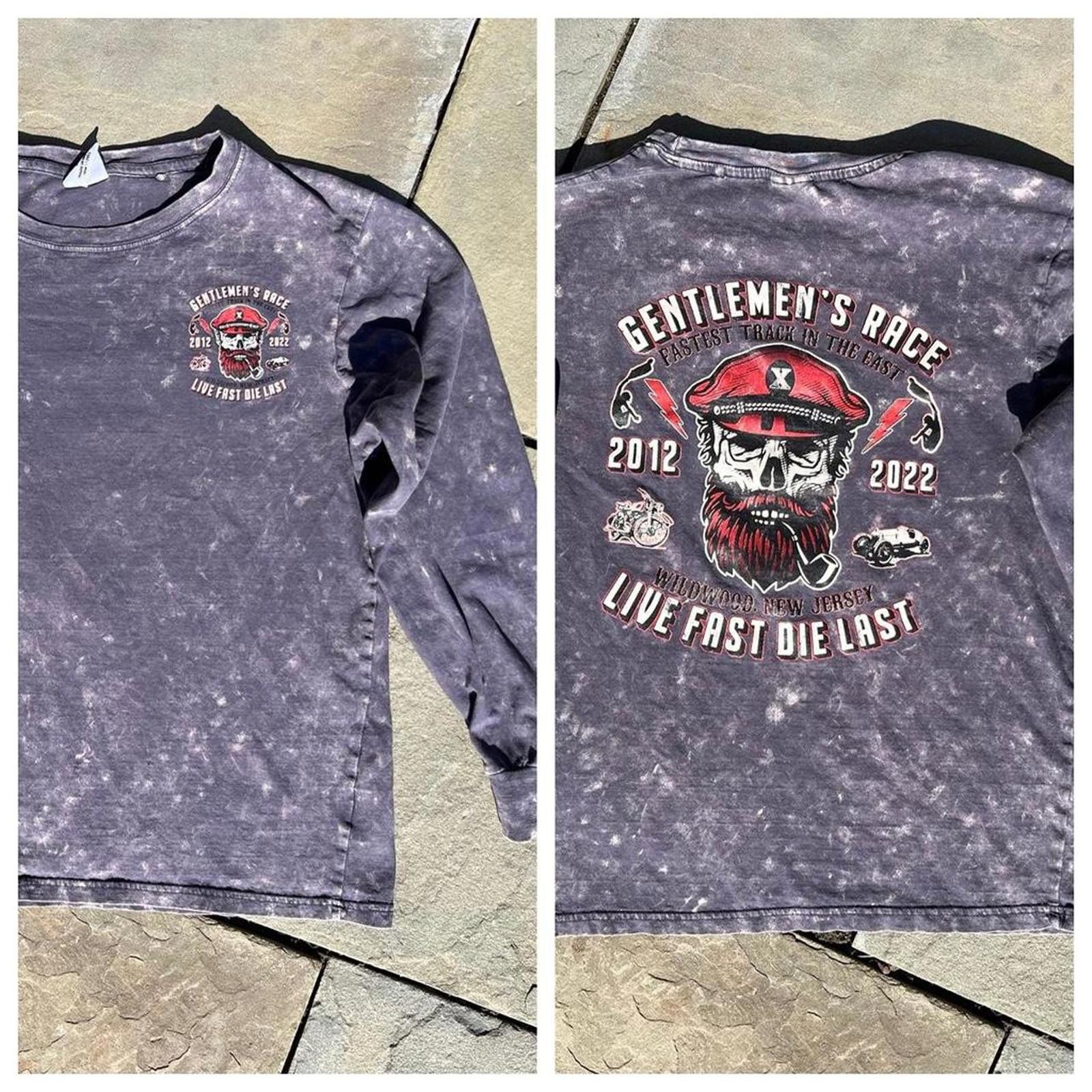 Other Gentlemen’s Race Grey Purple Acid Wash Long Sleeve T-Shirt Size US M / EU 48-50 / 2 - 1 Thumbnail
