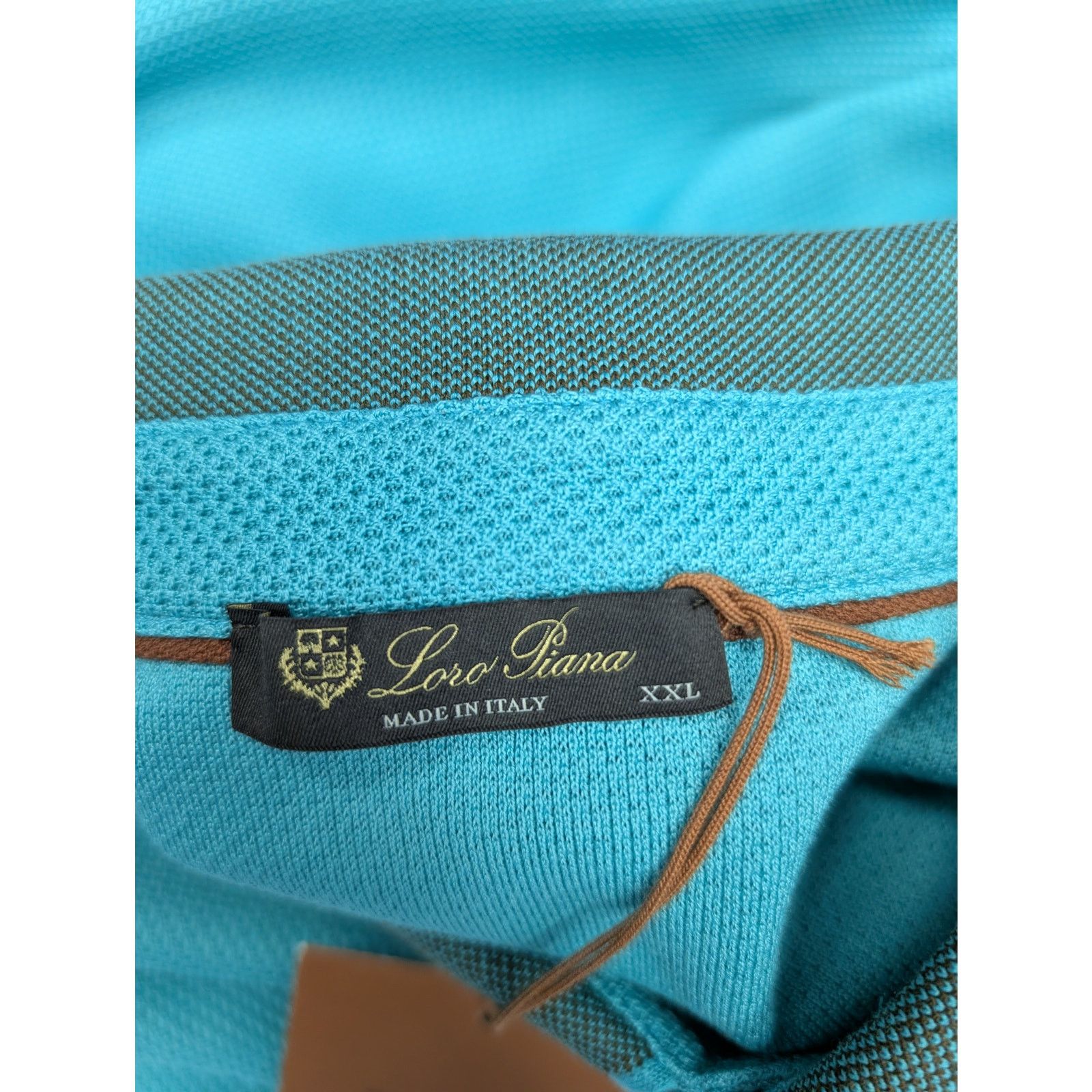 Loro Piana o1rshd1 Polo MM Cambria Pique in Sky Blue Size US XXL / EU 58 / 5 - 12 Thumbnail