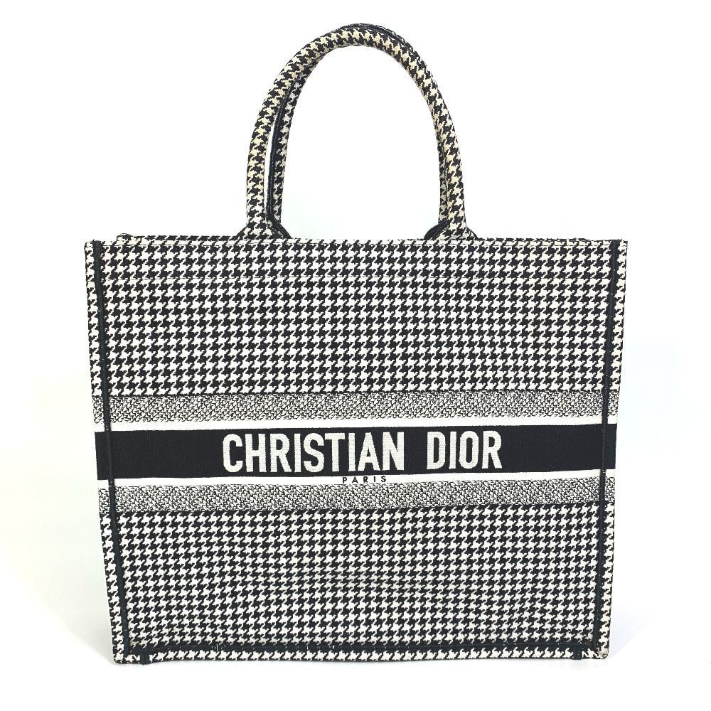 Dior Dior Hound'S-Tooth Check Shoulder Bag Shawl Hound'S Tooth Embroidery Briefcase Book Tote Canvas Women Size ONE SIZE - 1 Thumbnail